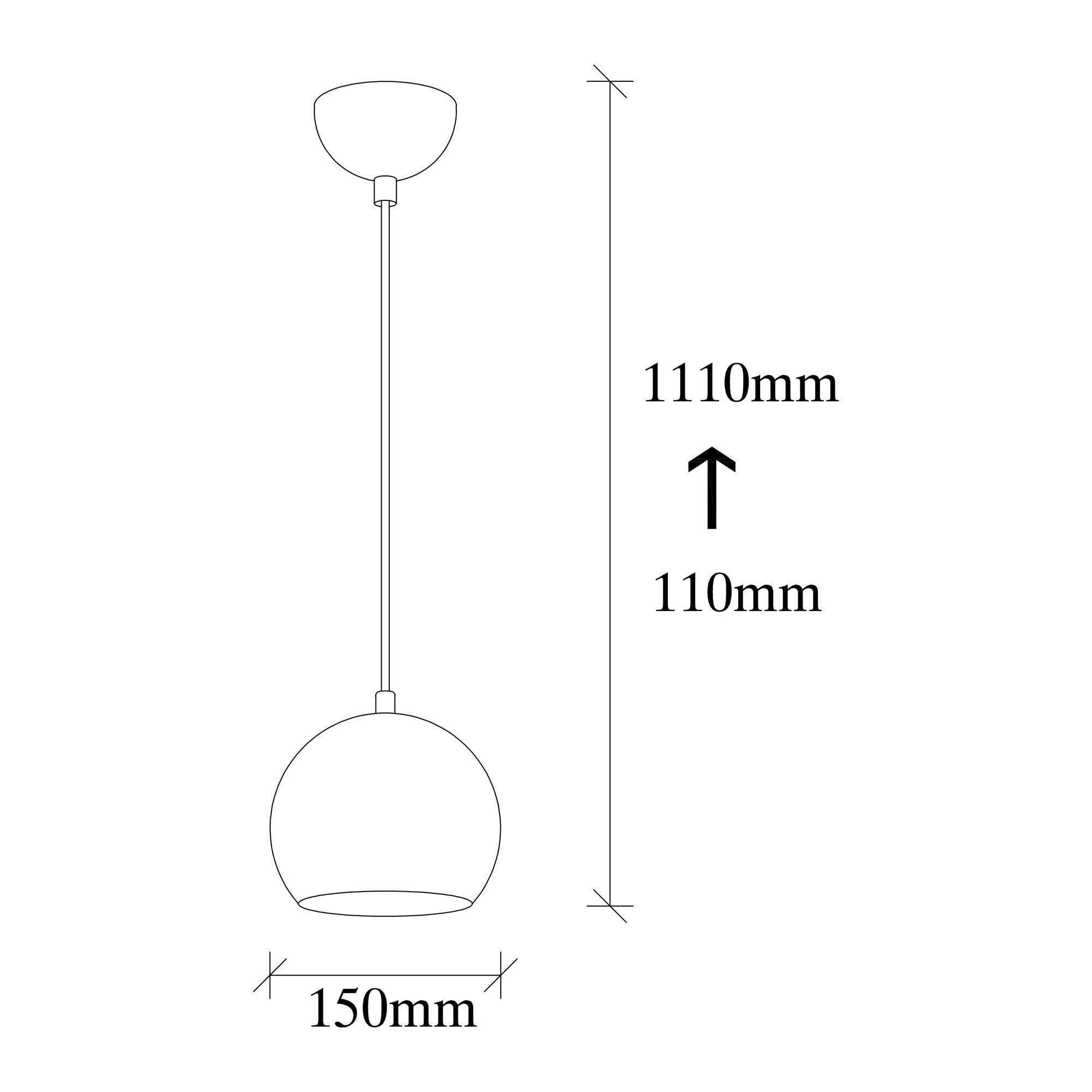 Candeeiro de Teto Escandinavo, Corpo em Ferro Dourado, 15 x 30 cm, Altura 111 cm, Soquete E27 Máx. 40 W, Cabo de 90 cm | Iluminação Elegante para Espaços Modernos