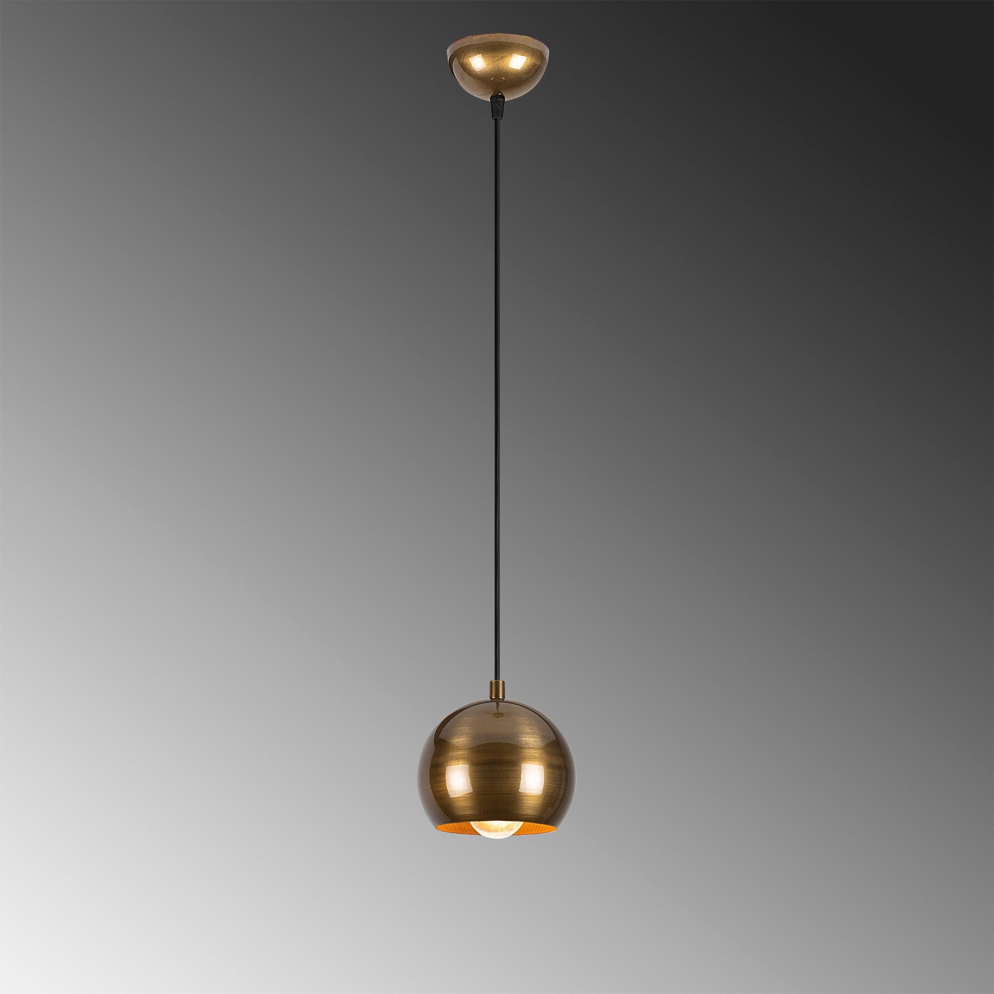 Candeeiro de Teto Escandinavo, Corpo em Ferro Dourado, 15 x 30 cm, Altura 111 cm, Soquete E27 Máx. 40 W, Cabo de 90 cm | Iluminação Elegante para Espaços Modernos