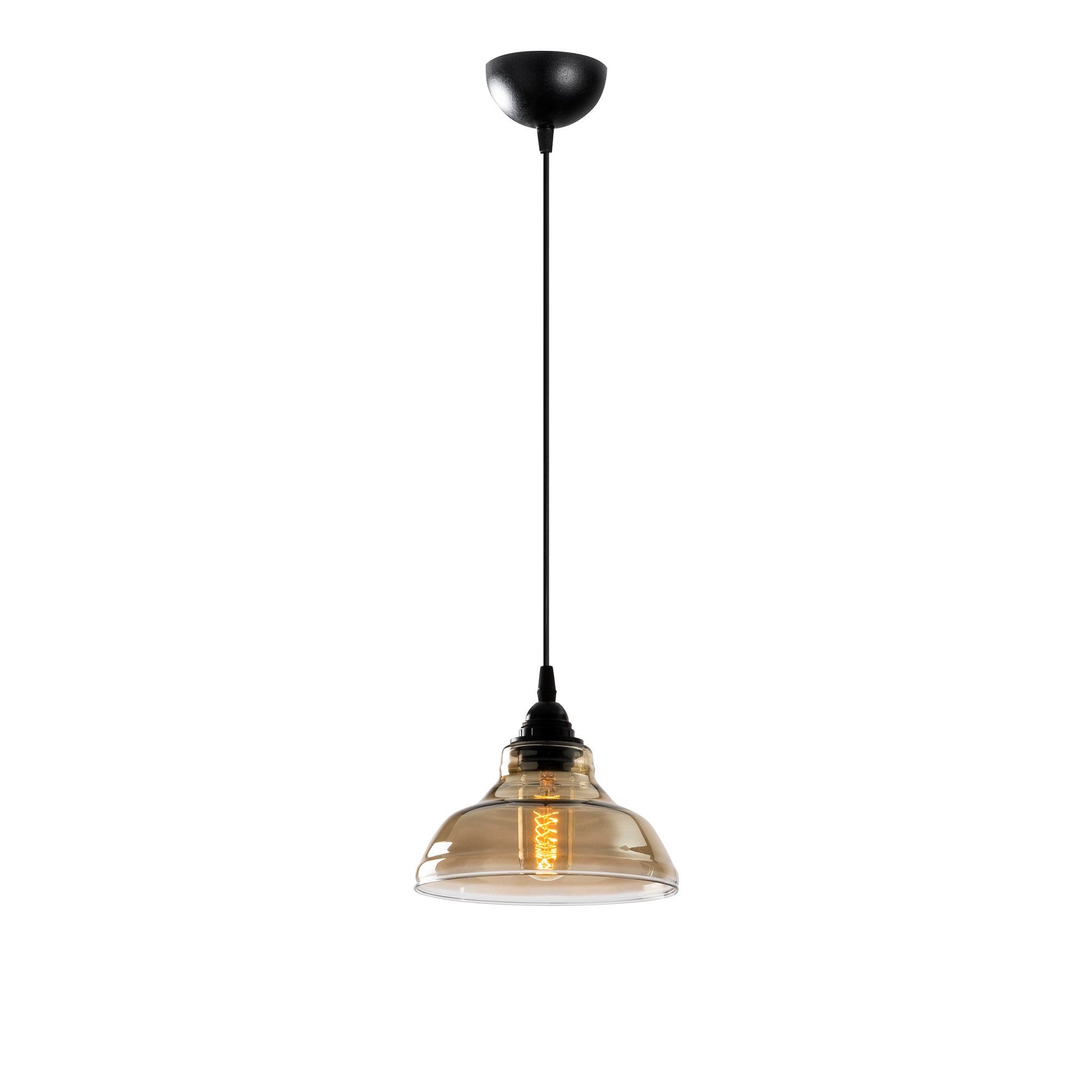 Candeeiro de Teto Escandinavo, Corpo em Metal Preto, 20 x 20 cm, Altura 108 cm, Soquete E27 Máx. 40 W, Cabo de 90 cm | Iluminação Elegante para Espaços Modernos