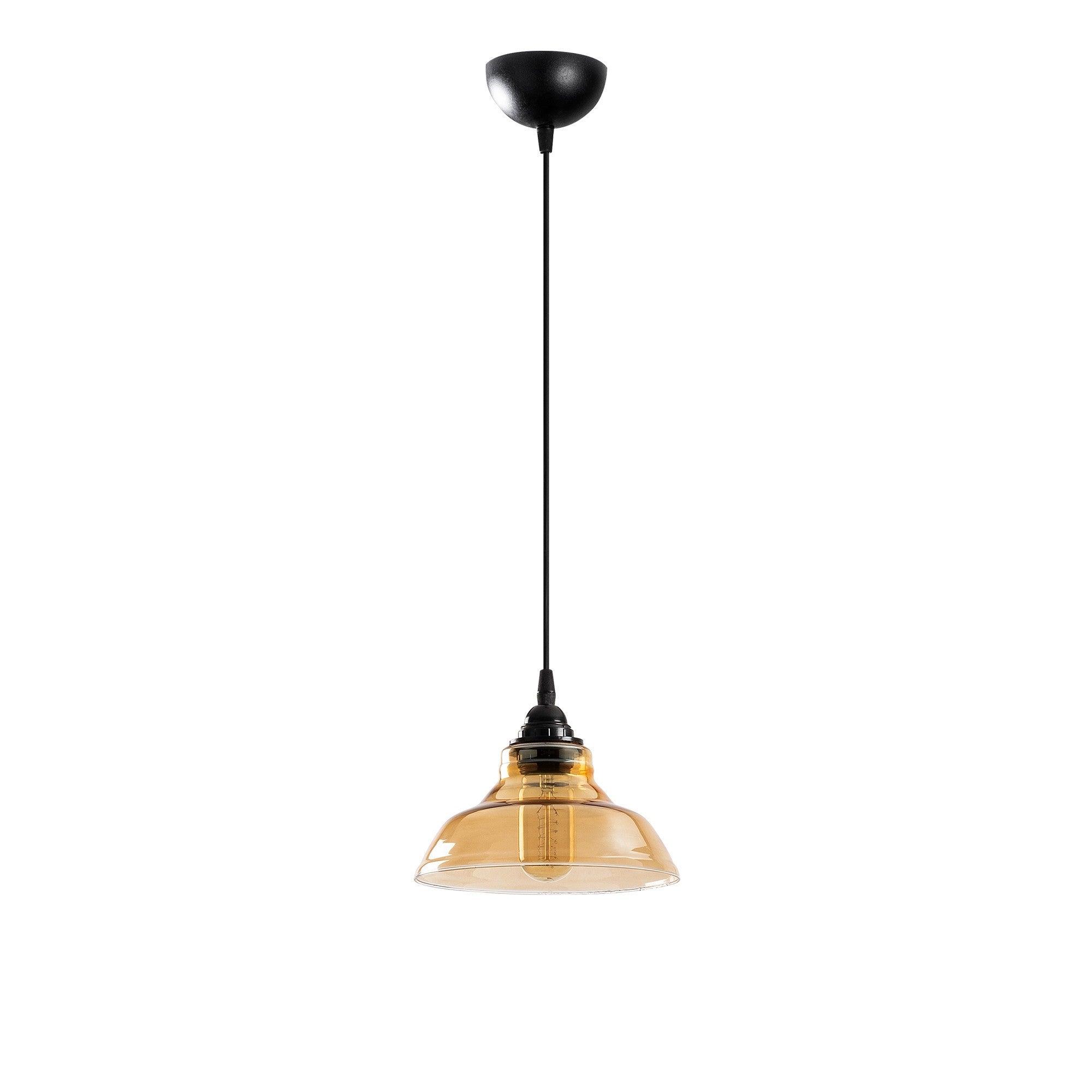 Candeeiro de Teto Escandinavo, Corpo em Metal Preto, 20 x 20 cm, Altura 108 cm, Soquete E27 Máx. 40 W, Cabo de 90 cm | Iluminação Elegante para Espaços Modernos