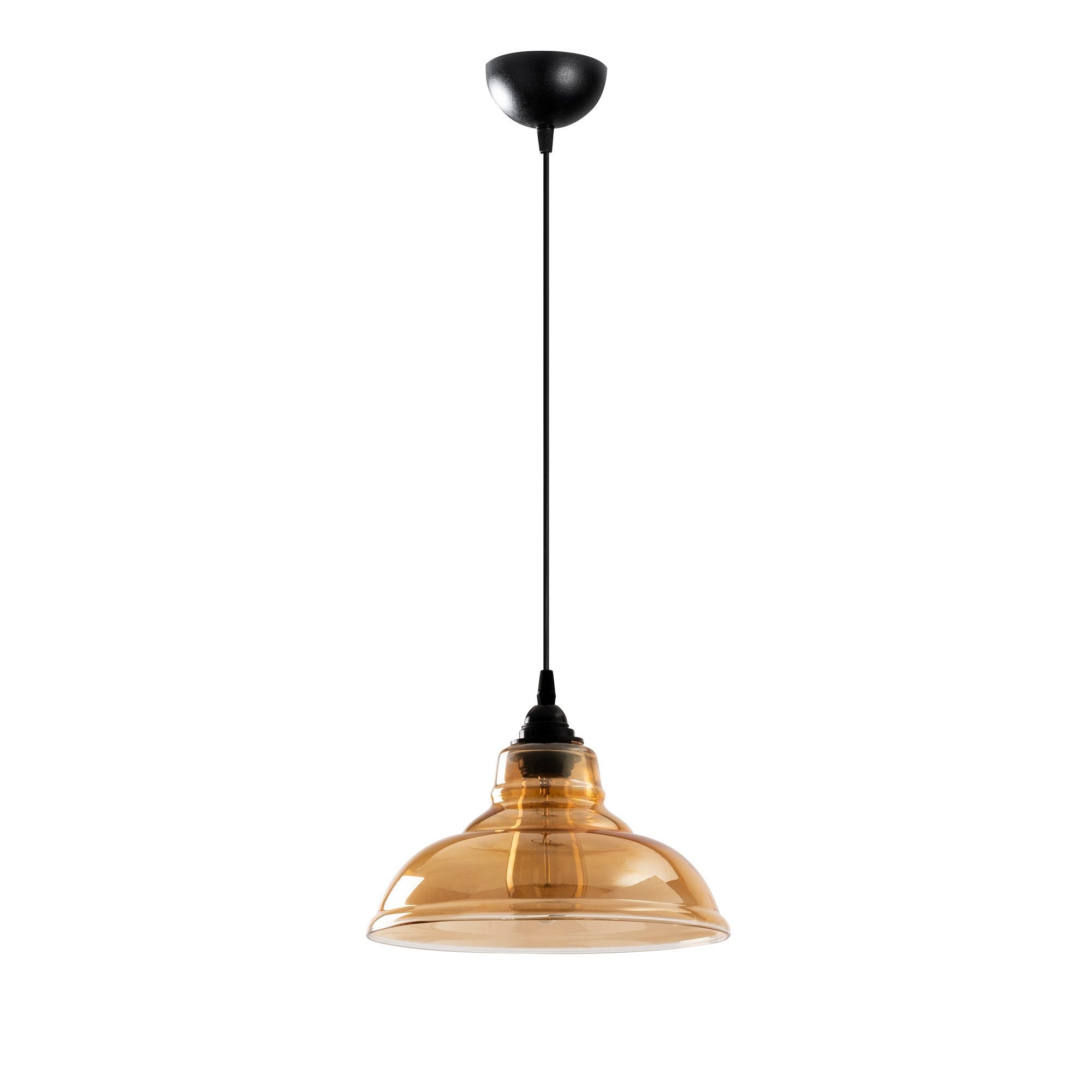 Candeeiro de Teto Escandinavo, Corpo em Metal Preto, 28 x 28 cm, Altura 112 cm, Soquete E27 Máx. 40 W, Cabo de 90 cm | Iluminação Elegante para Espaços Modernos