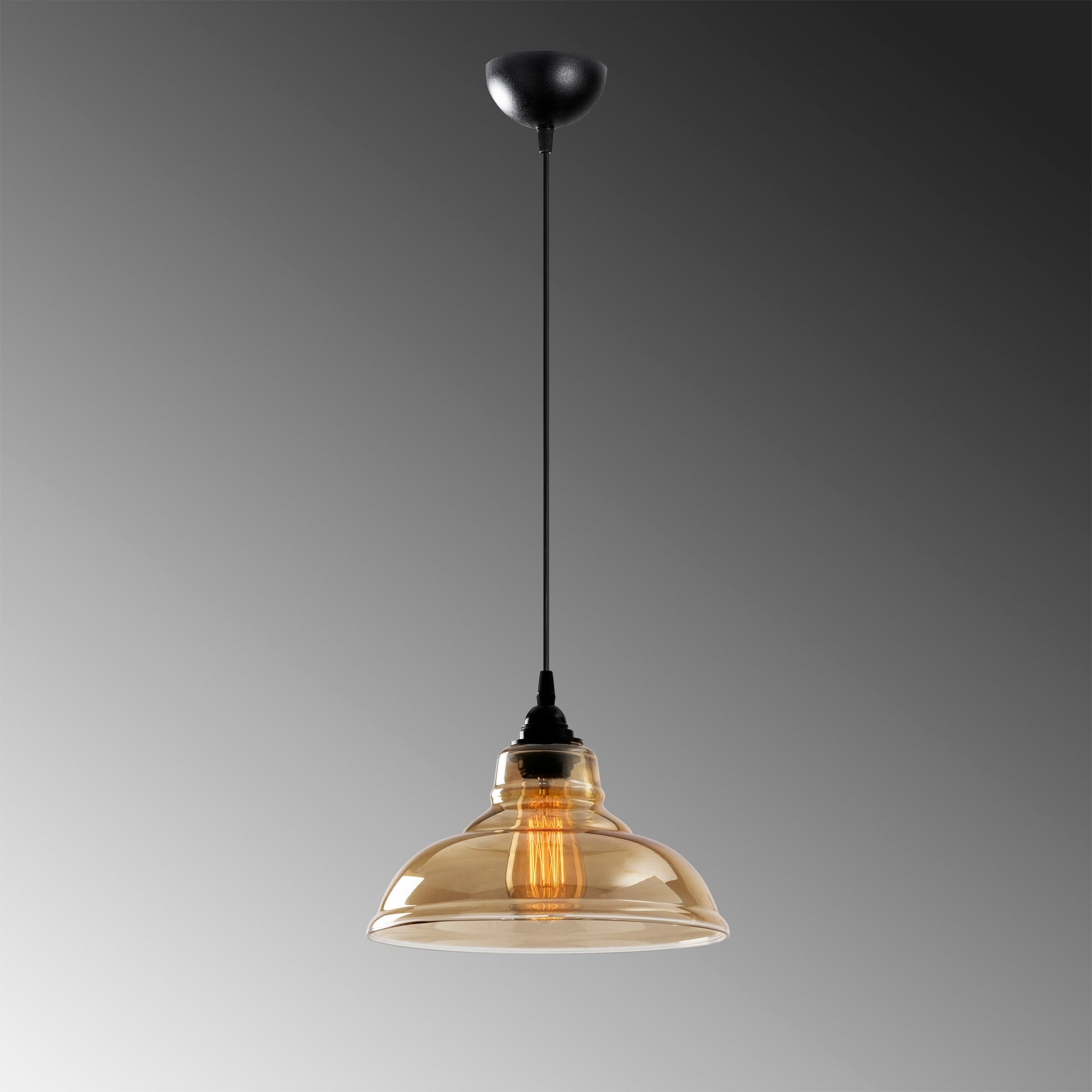 Candeeiro de Teto Escandinavo, Corpo em Metal Preto, 28 x 28 cm, Altura 112 cm, Soquete E27 Máx. 40 W, Cabo de 90 cm | Iluminação Elegante para Espaços Modernos