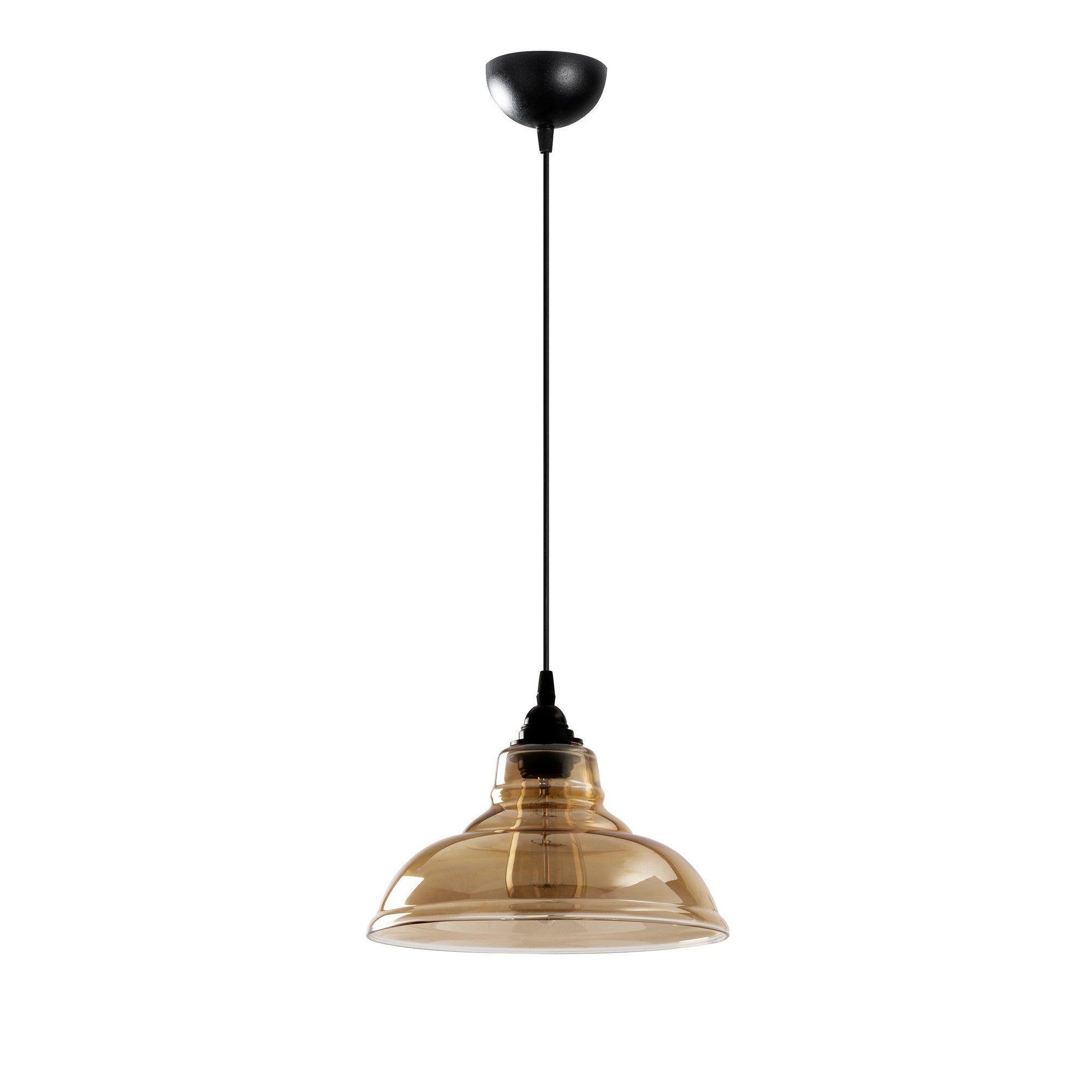 Candeeiro de Teto Escandinavo, Corpo em Metal Preto, 28 x 28 cm, Altura 112 cm, Soquete E27 Máx. 40 W, Cabo de 90 cm | Iluminação Elegante para Espaços Modernos