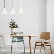 Candeeiro de Teto Escandinavo, Corpo em Metal Branco, 67 x 17 cm, Altura 118 cm, Ajustável, 3 x E27 Máx. 40 W, Design Elegante para Espaços Modernos, IP20