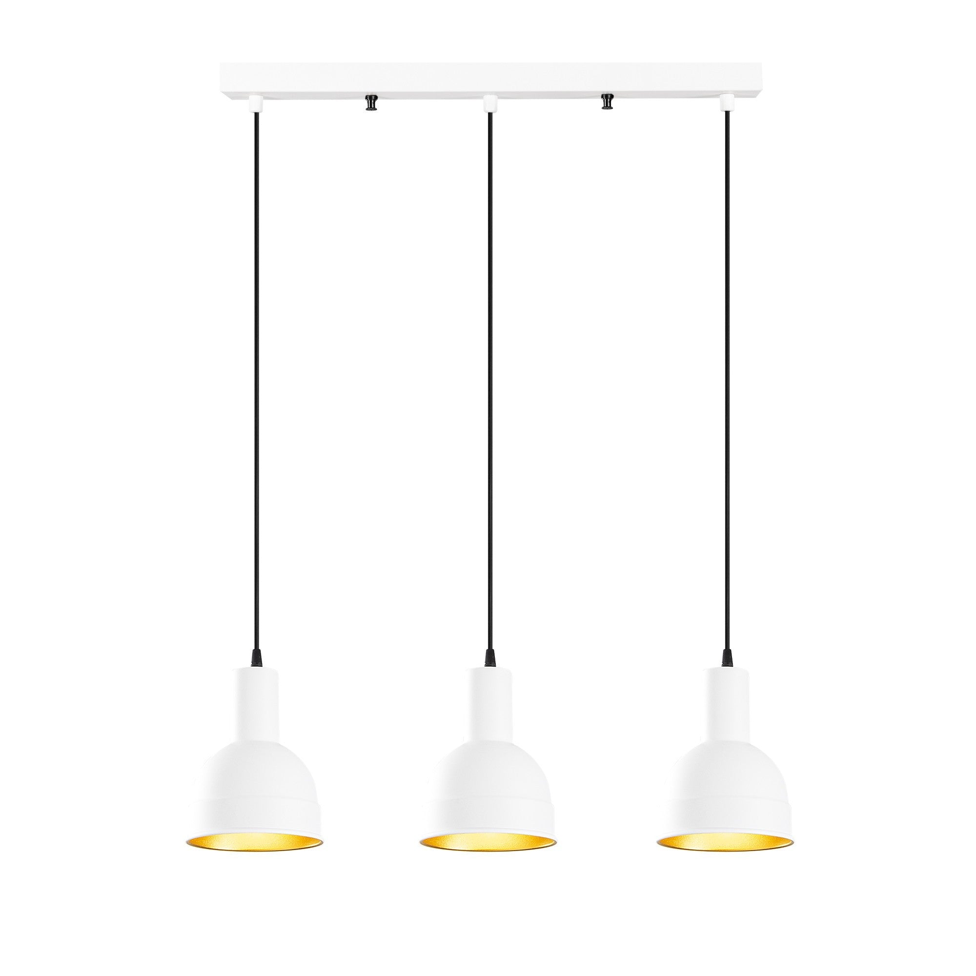 Candeeiro de Teto Escandinavo, Corpo em Metal Branco, 67 x 17 cm, Altura 118 cm, Ajustável, 3 x E27 Máx. 40 W, Design Elegante para Espaços Modernos, IP20