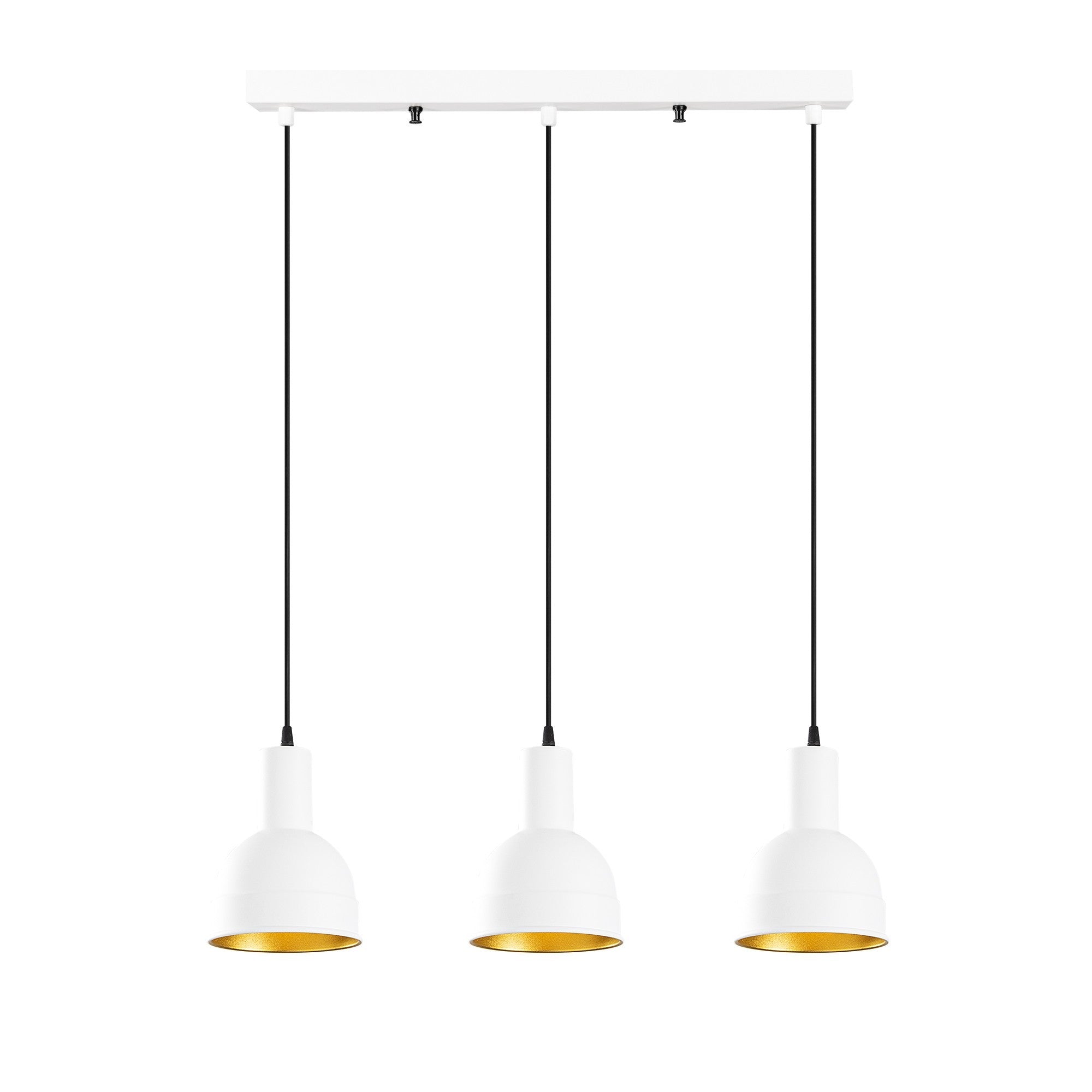 Candeeiro de Teto Escandinavo, Corpo em Metal Branco, 67 x 17 cm, Altura 118 cm, Ajustável, 3 x E27 Máx. 40 W, Design Elegante para Espaços Modernos, IP20