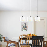 Candeeiro de Teto Escandinavo, Corpo de Metal, 70 x 20 cm, Altura: 110 cm, Ajustável, 3 x E27 Máx. 40 W, Design Branco Elegante para Espaços Modernos, IP20