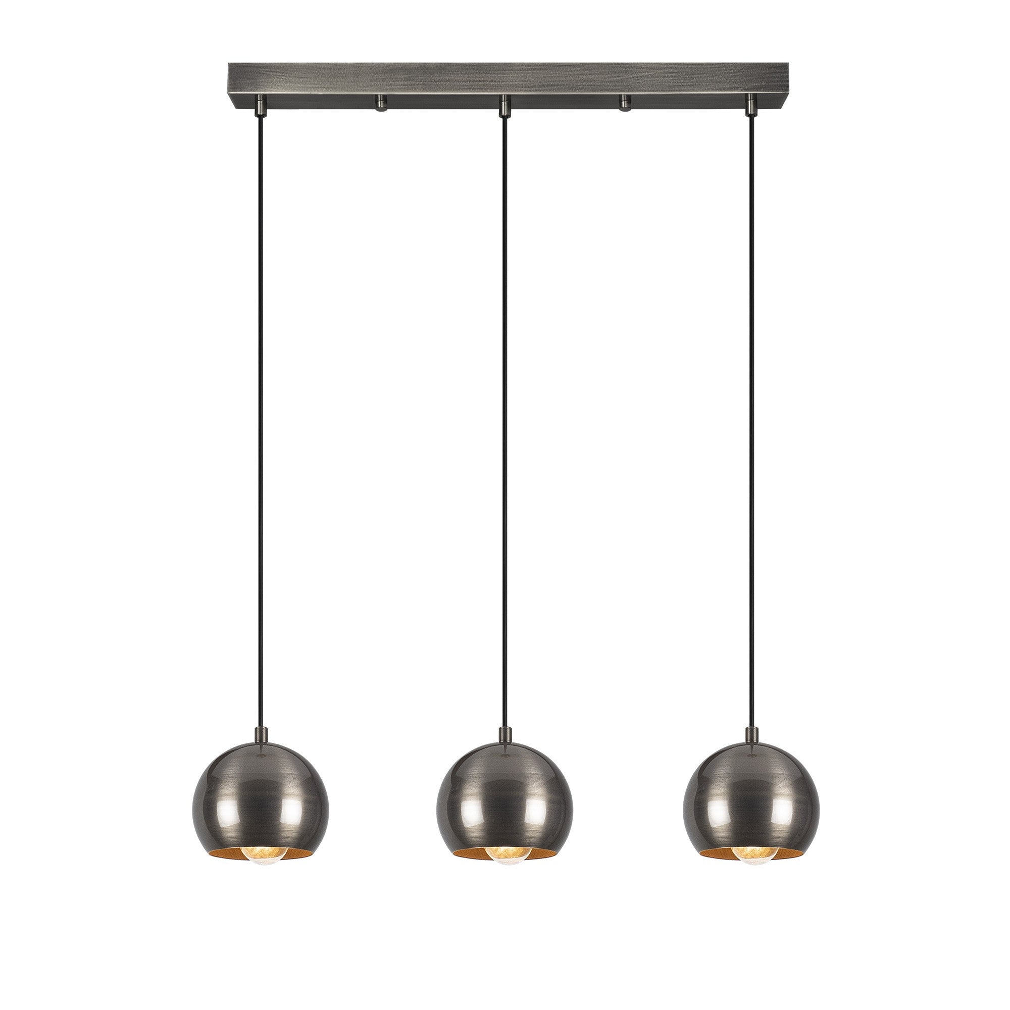 Candeeiro de Teto Escandinavo Elegante, Acabamento Platinado, 65 x 15 cm | Altura Ajustável, Corpo em Metal, 3 x E27 máx. 40 W | Perfeito para Decoração Glamourosa
