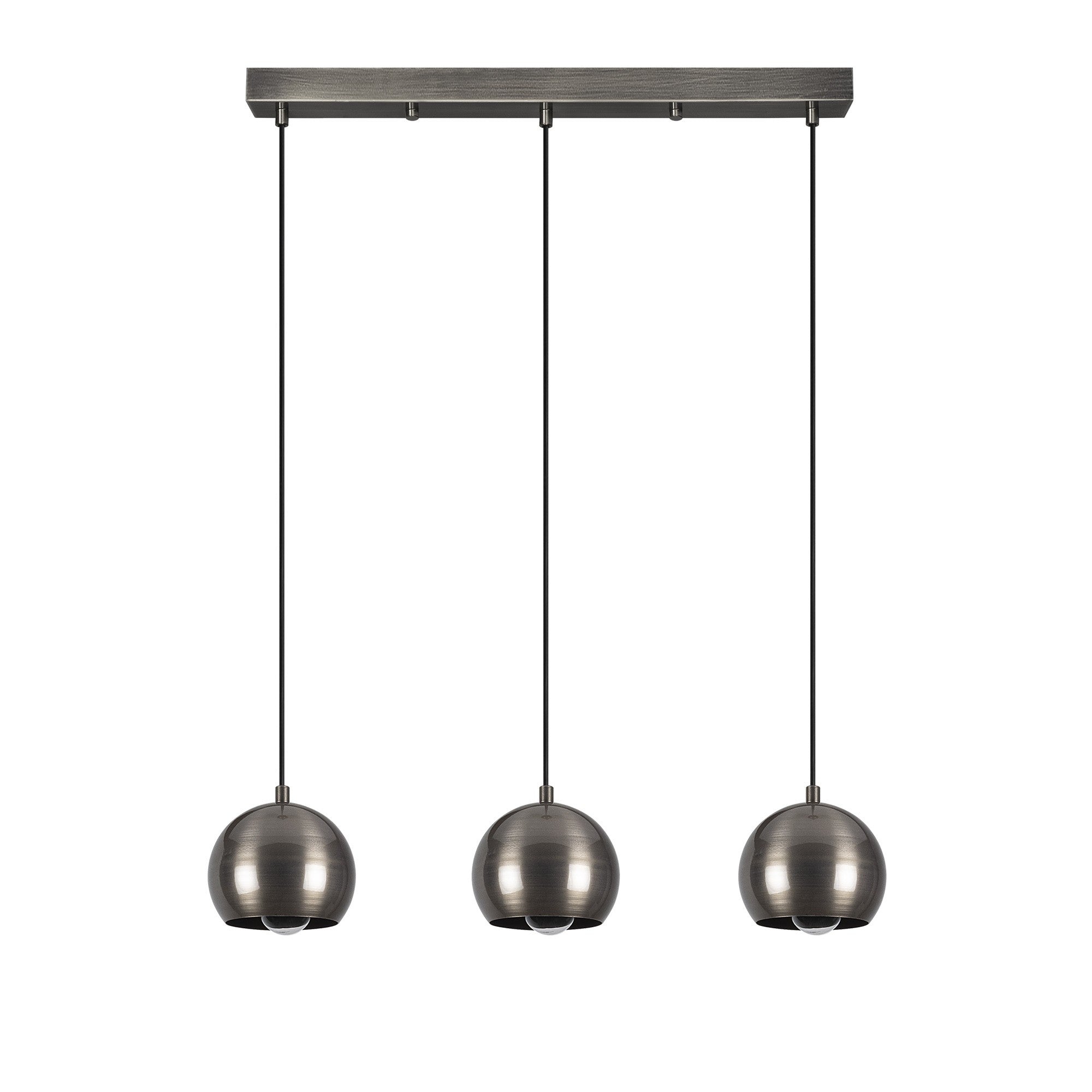 Candeeiro de Teto Escandinavo Elegante, Acabamento Platinado, 65 x 15 cm | Altura Ajustável, Corpo em Metal, 3 x E27 máx. 40 W | Perfeito para Decoração Glamourosa