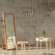 Candeeiro de Teto Escandinavo, Cor Platina, 35 cm de Diâmetro, 111 cm de Altura | Altura Ajustável, Corpo de Ferro, 3 x E27 Máx. 40 W | Iluminação Elegante para Espaços Modernos