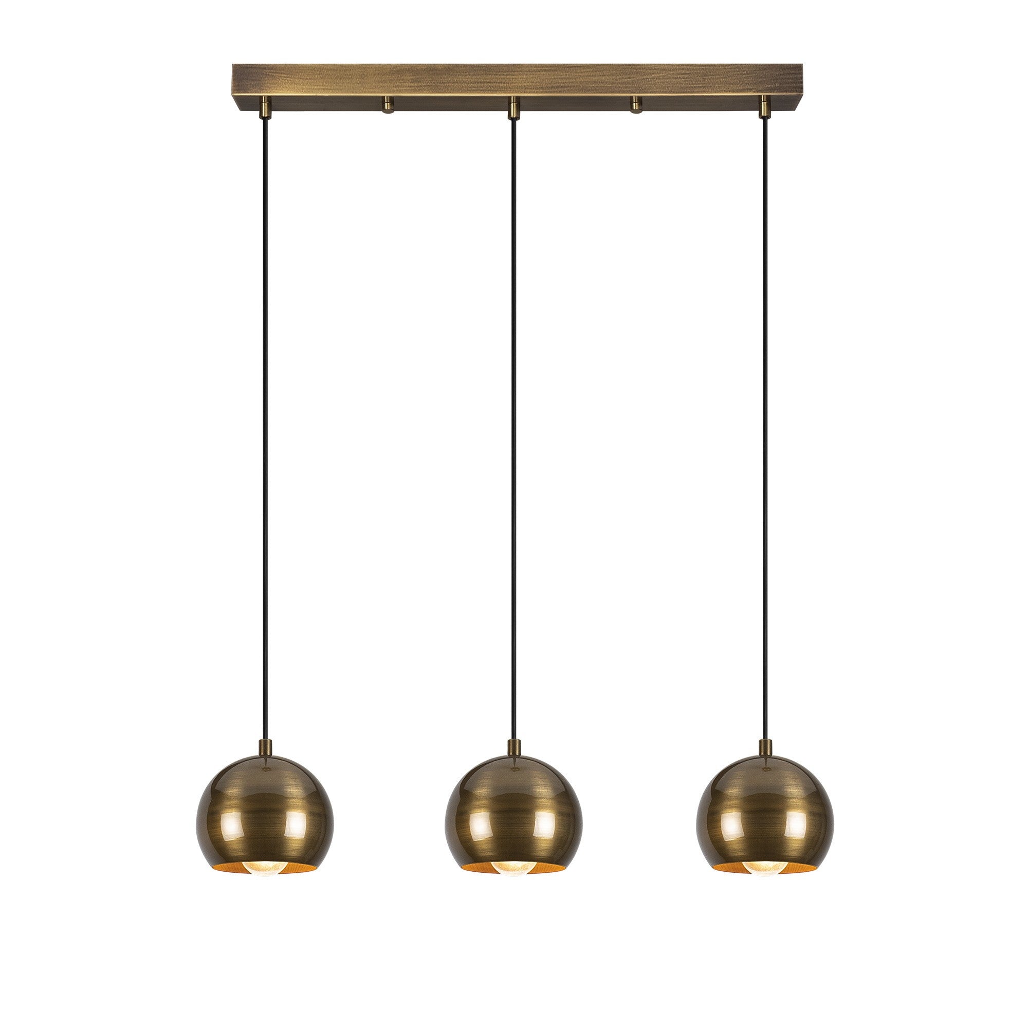 Candeeiro de Teto Escandinavo Elegante, Corpo em Metal Vintage, 65 x 15 cm, Altura 111 cm, Ajustável, 3 x E27 Máx. 40 W, IP20 | Perfeito para Decoração Glamourosa
