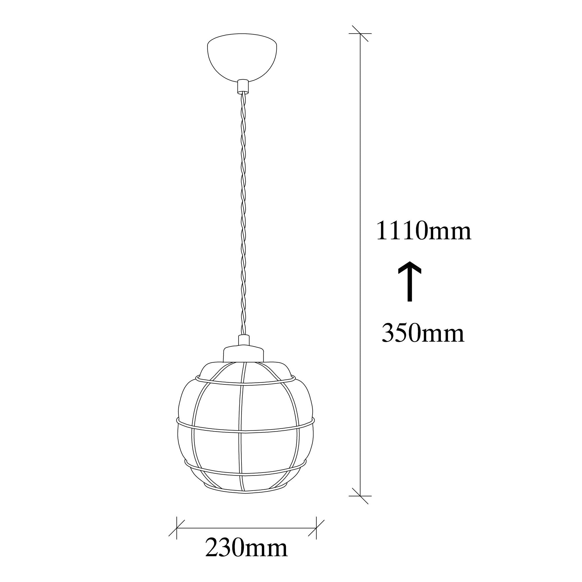 Candeeiro de Teto Escandinavo Glam, Acabamento em Cobre, 23 cm de Diâmetro, 111 cm de Altura, Ajustável, Soquete E27, Máx. 40 W | Iluminação Elegante para Espaços Modernos