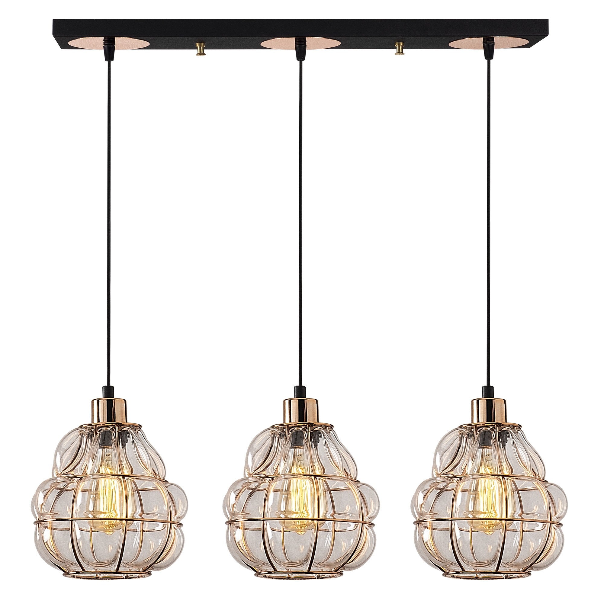 Candeeiro de Teto escandinavo Glam, corpo de metal cobre, 70 cm de diâmetro, 111 cm de altura, ajustável, 3 x E27 máx. 40 W, iluminação elegante para espaços modernos