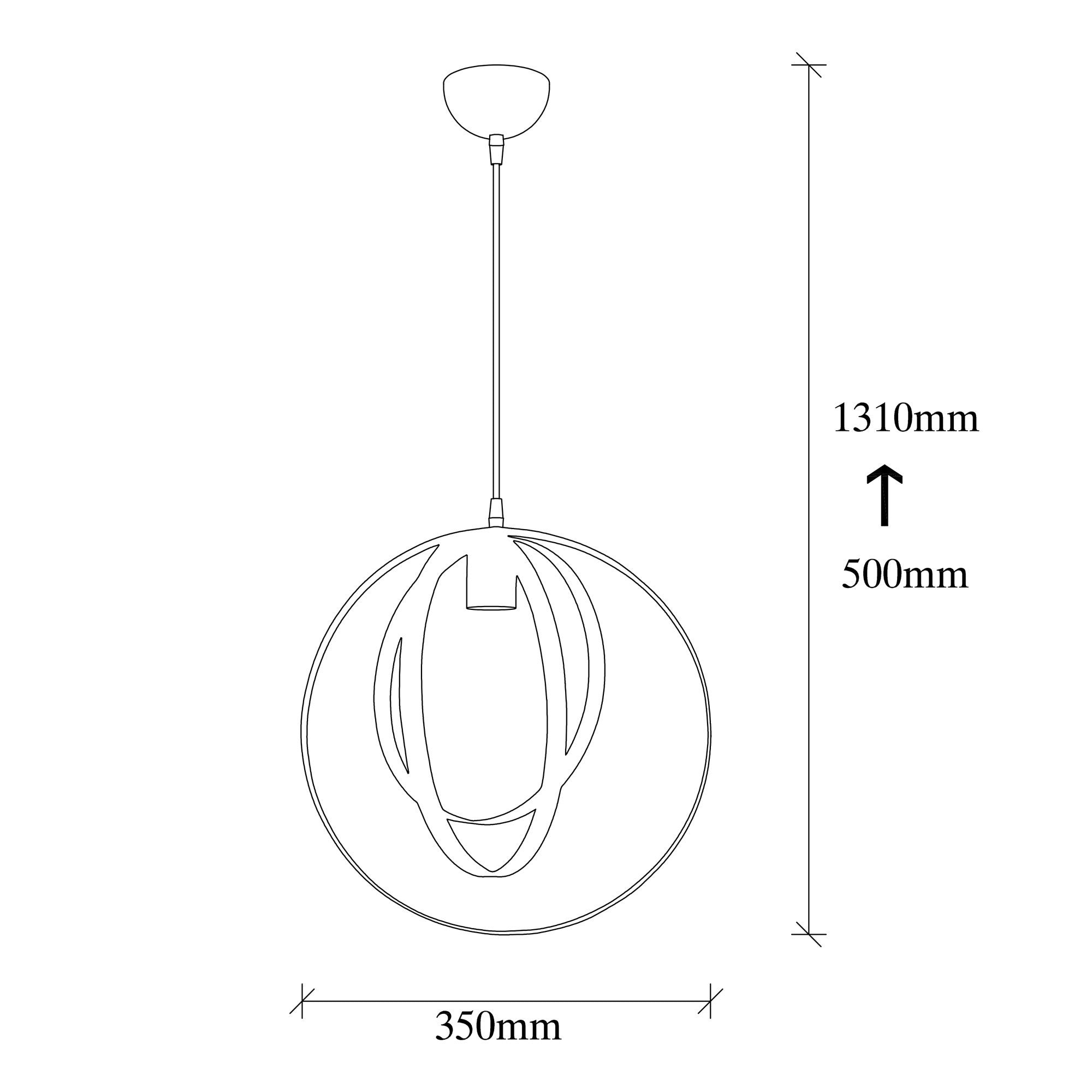 Candeeiro de Teto Escandinavo, Corpo em Metal Preto, 35 cm de Diâmetro, 131 cm de Altura, Ajustável, Soquete E27 Máx. 40 W, Iluminação Elegante para Espaços Modernos