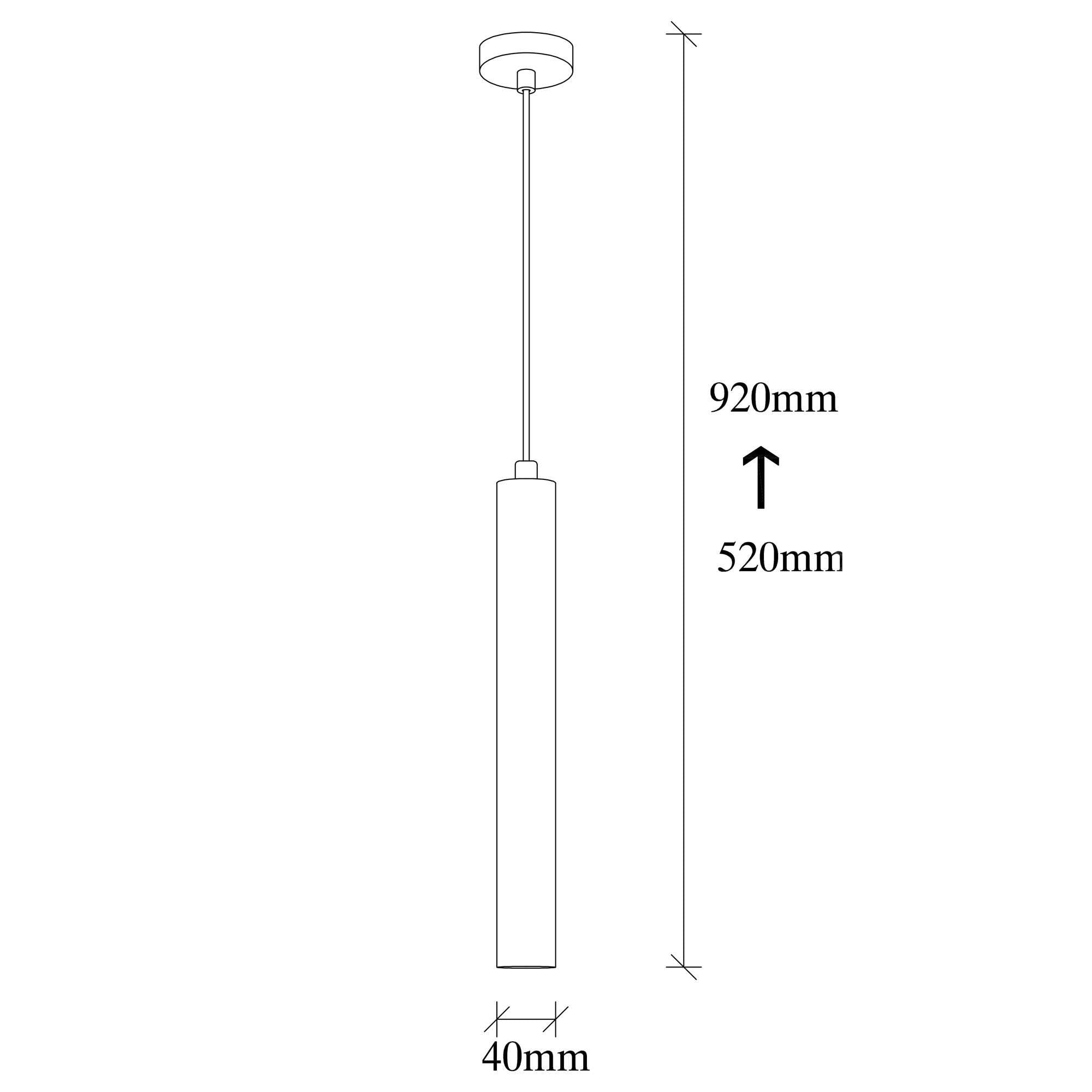 Candeeiro de Teto Industrial Preto, Corpo em Metal, 92 cm de Altura, Ajustável, Soquete E14, LED Máx. 40 W, IP20 | Design Escandinavo para Espaços Modernos