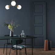 Candeeiro de Teto Escandinavo Glam, Dourado e Branco, 48 x 48 cm, Altura: 34 cm | Corpo em Metal, 3 x E27 máx. 40 W | Iluminação Elegante para Espaços Modernos