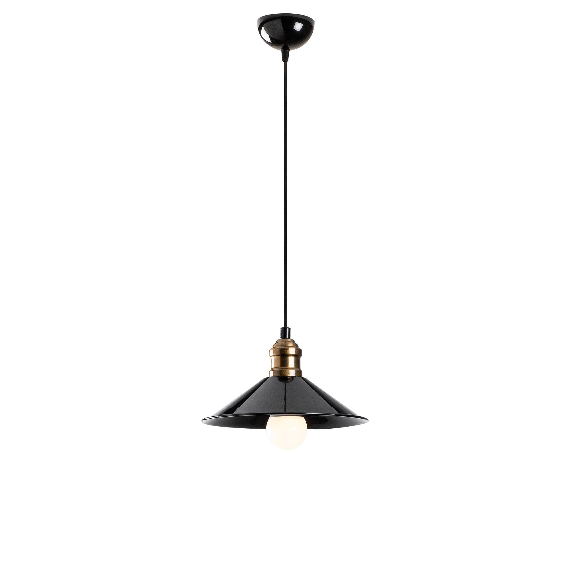 Candeeiro de Teto Escandinavo, Corpo em Metal Preto, 24 cm de Diâmetro, 108 cm de Altura, Ajustável, Soquete E27, Potência Máxima de 40 W | Iluminação Elegante para Espaços Modernos