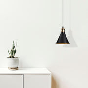 Candeeiro de Teto Escandinavo, Corpo em Metal Preto, 19 cm de Diâmetro, 117 cm de Altura, Ajustável, Soquete E27 Máx. 40 W, Iluminação Elegante para Espaços Modernos