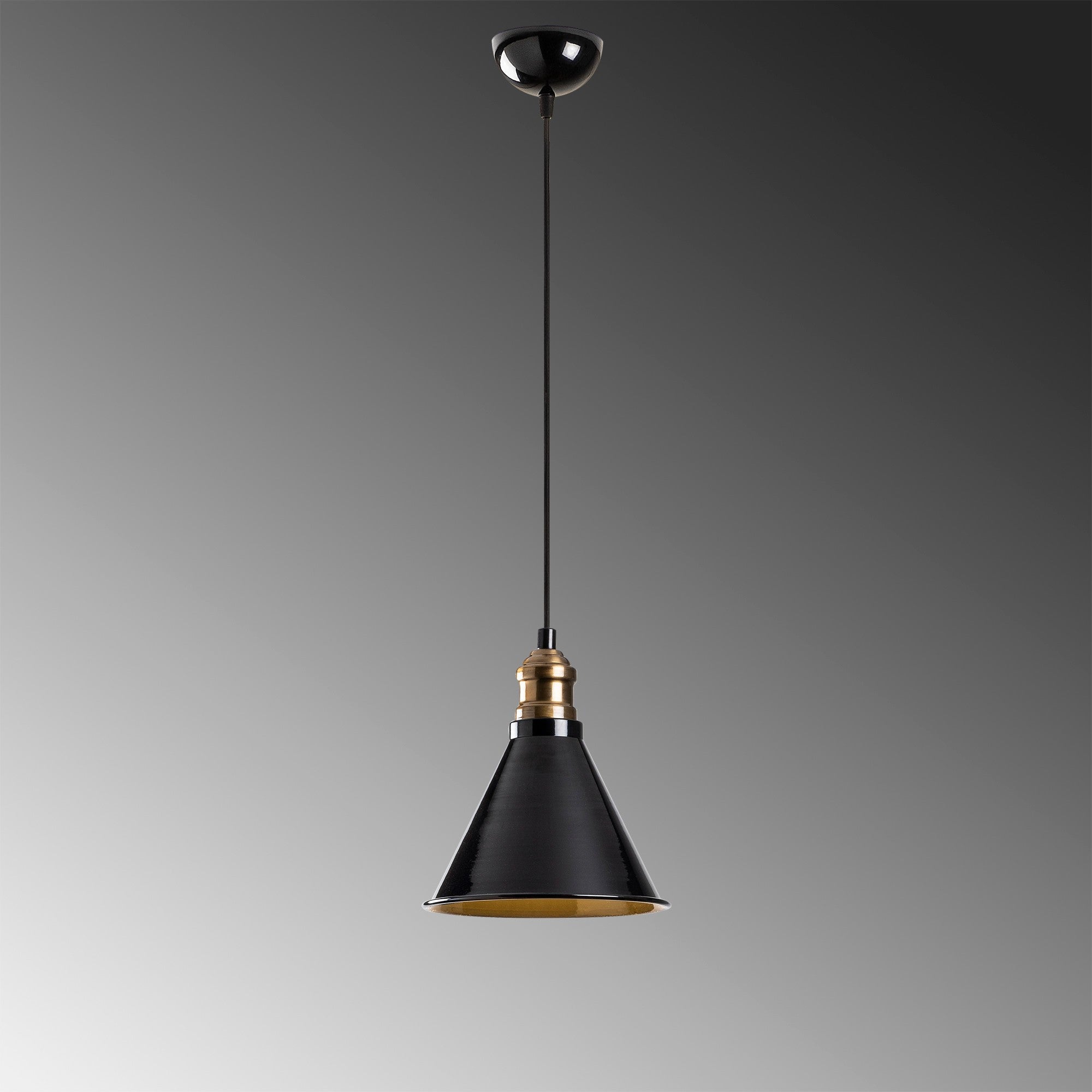 Candeeiro de Teto Escandinavo, Corpo em Metal Preto, 19 cm de Diâmetro, 117 cm de Altura, Ajustável, Soquete E27 Máx. 40 W, Iluminação Elegante para Espaços Modernos