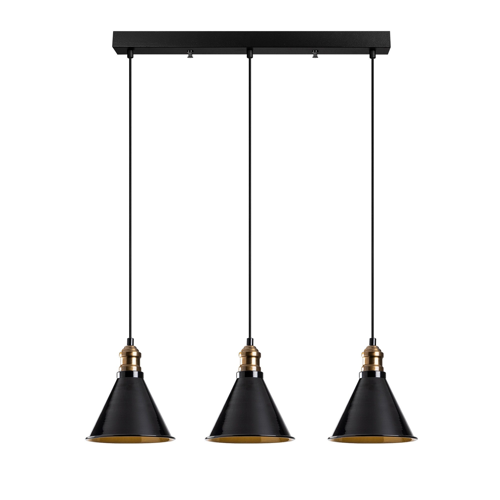 Candeeiro de Teto Escandinavo, Corpo em Metal Preto, 70 cm de Diâmetro, 117 cm de Altura, Ajustável, 3 x E27 Máx. 40 W, Design Elegante para Espaços Modernos