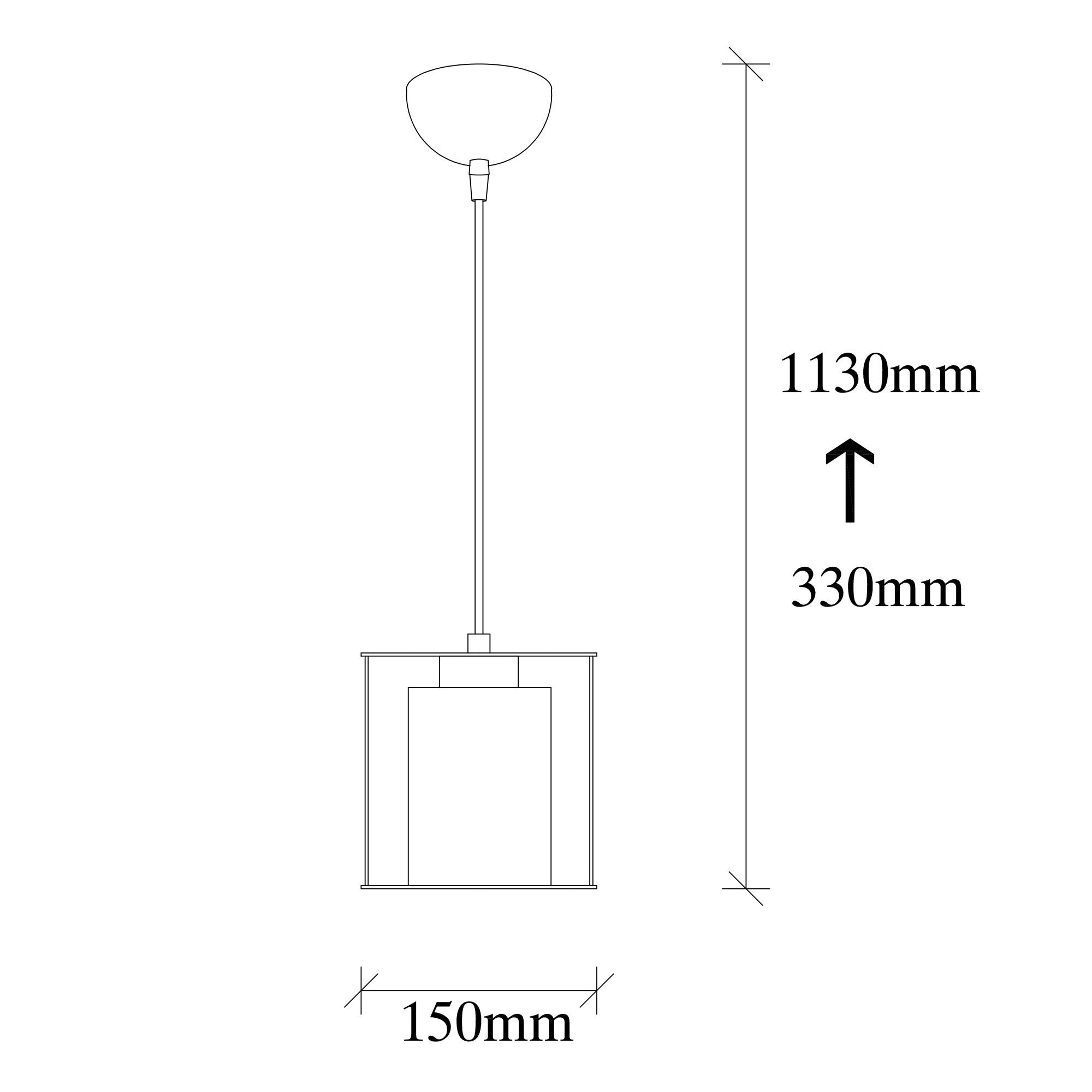 Candeeiro de Teto Escandinavo, Corpo em Ferro Preto, 15 cm de Diâmetro, 113 cm de Altura, Ajustável, Soquete E27 Máx. 40 W | Iluminação Elegante para Espaços Modernos