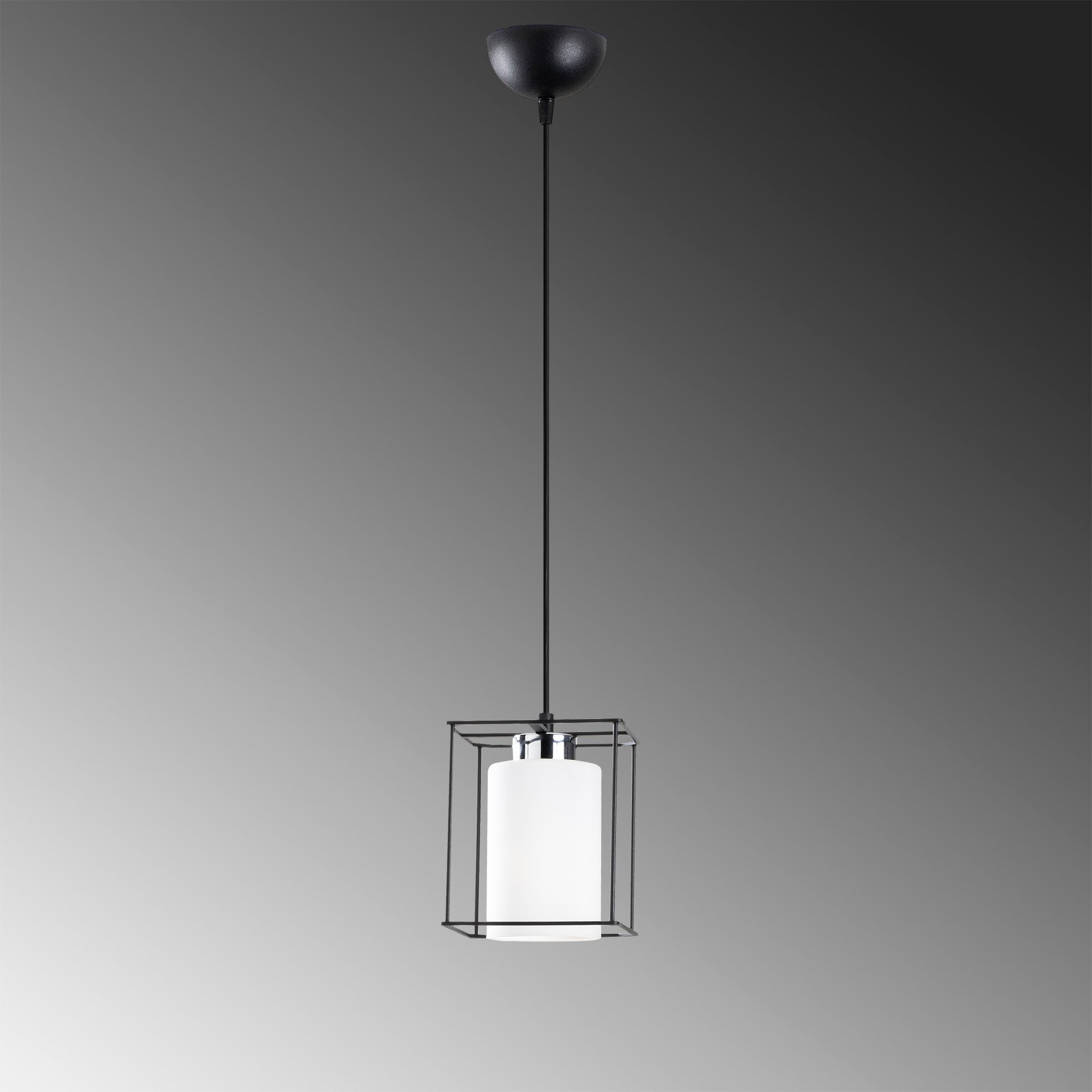 Candeeiro de Teto Escandinavo, Corpo em Ferro Preto, 15 cm de Diâmetro, 113 cm de Altura, Ajustável, Soquete E27 Máx. 40 W | Iluminação Elegante para Espaços Modernos