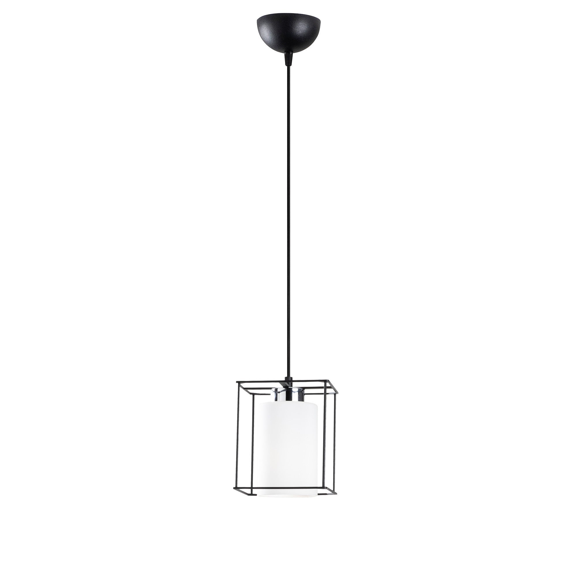 Candeeiro de Teto Escandinavo, Corpo em Ferro Preto, 15 cm de Diâmetro, 113 cm de Altura, Ajustável, Soquete E27 Máx. 40 W | Iluminação Elegante para Espaços Modernos