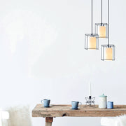 Candeeiro de Teto Escandinavo, Corpo em Metal Preto, 35 cm de Diâmetro, 113 cm de Altura, Ajustável, 3 x E27 Máx. 40 W, Iluminação Elegante para Espaços Modernos