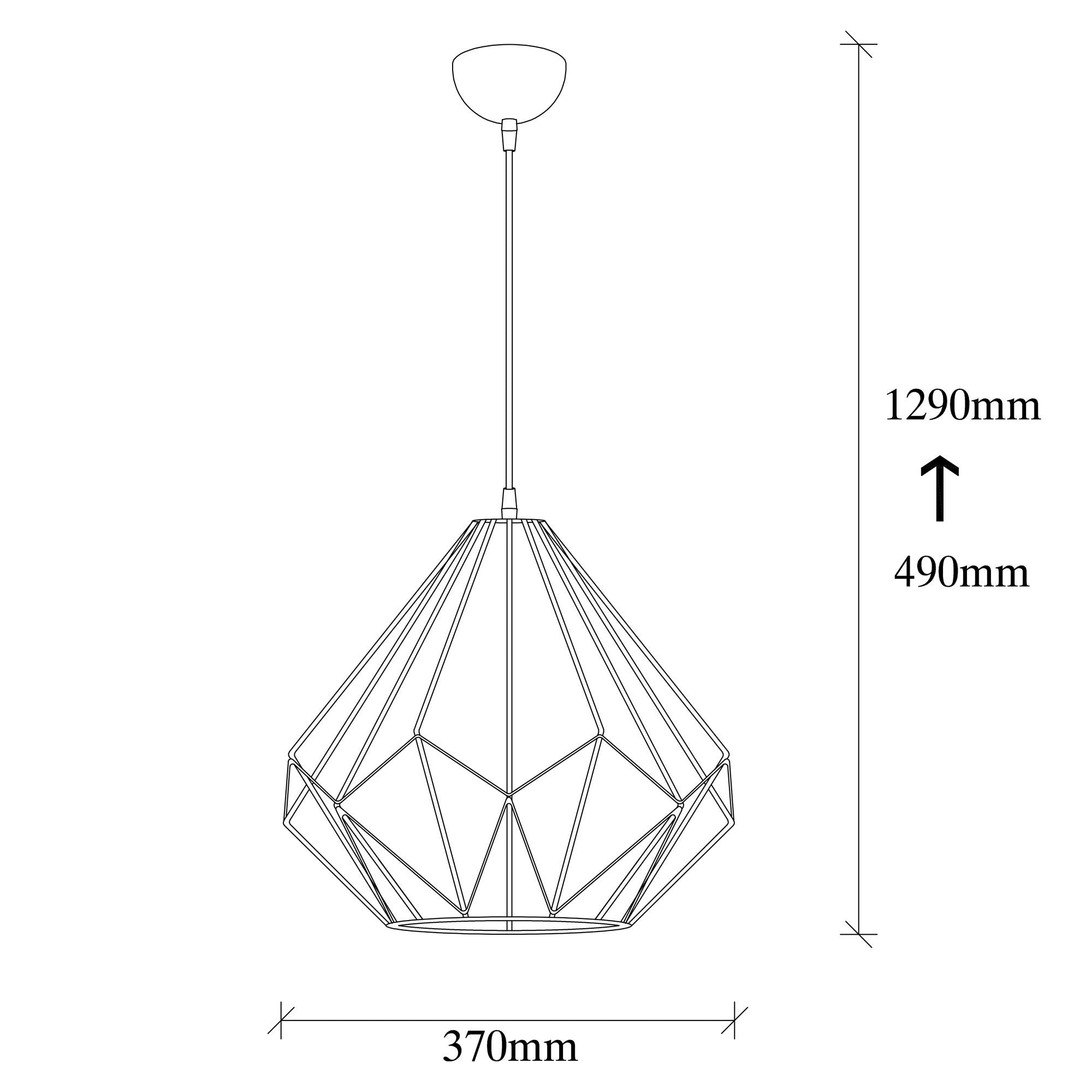 Candeeiro de Teto Preto Elegante, 37 cm de Diâmetro, 129 cm de Altura | Corpo de Ferro, Altura Ajustável, Soquete E27, Máx. 40 W | Iluminação Moderna para Casa e Escritório