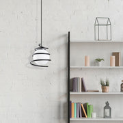 Candeeiro de Teto Industrial Preto, 20 cm de Diâmetro, 116 cm de Altura | Altura Ajustável, Soquete E27, Potência Máxima de 40 W | Design Elegante para Casas Modernas