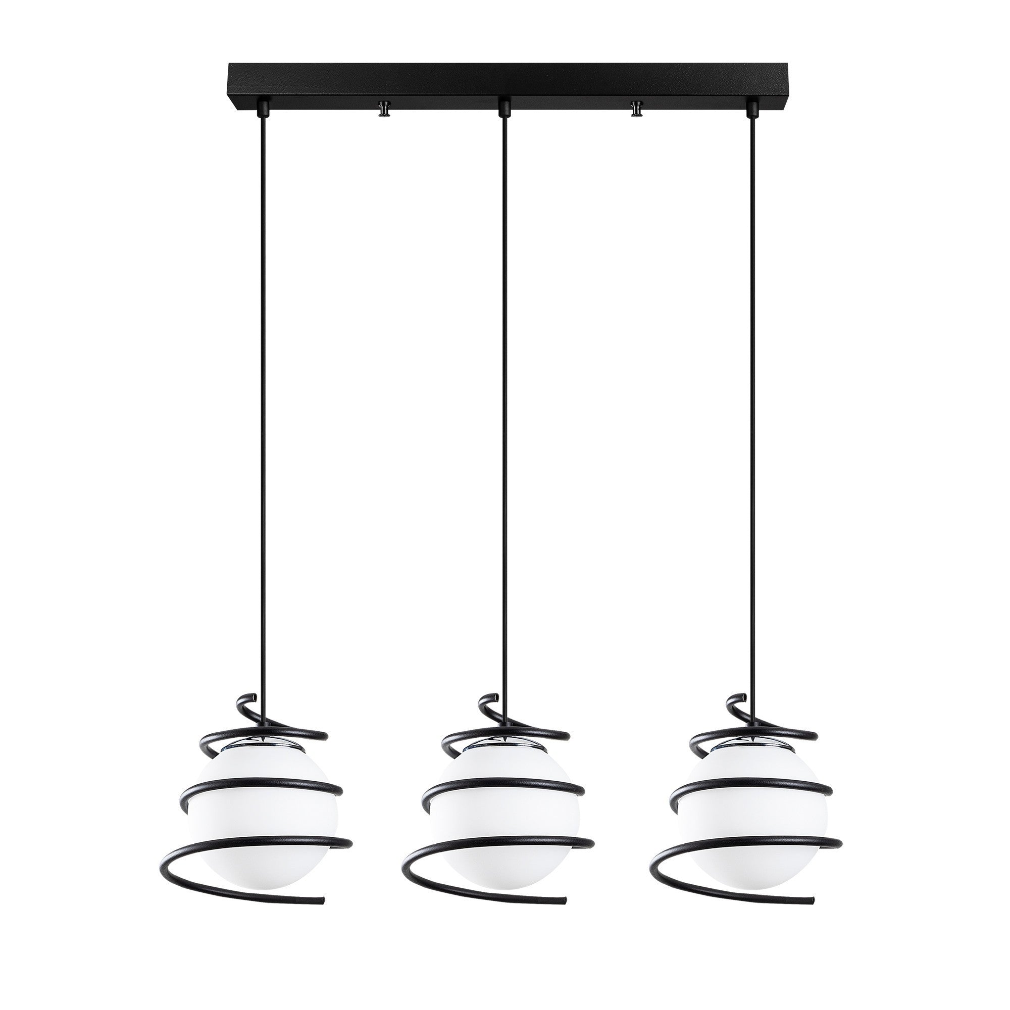 Candeeiro de Teto Industrial, Metal Preto, 70 cm de Diâmetro, 116 cm de Altura | Ajustável, 3 x E27 Máx. 40 W | Conceito de Espaço Exterior, Iluminação Elegante e Funcional