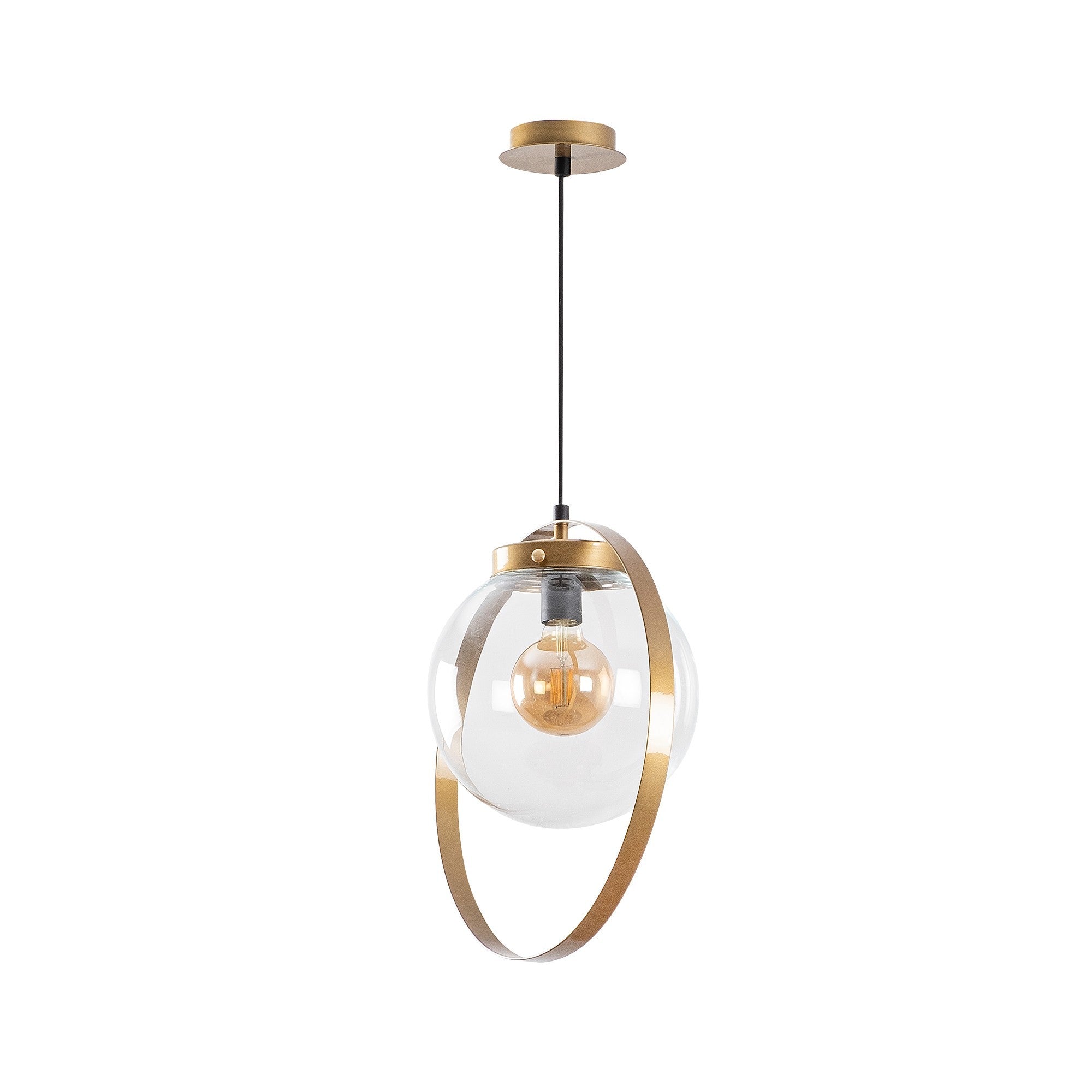 Candeeiro de Teto dourado glamoroso, corpo de metal, 40 cm de diâmetro, 125 cm de altura, ajustável, soquete E27, design elegante para espaços modernos, classificação IP20.