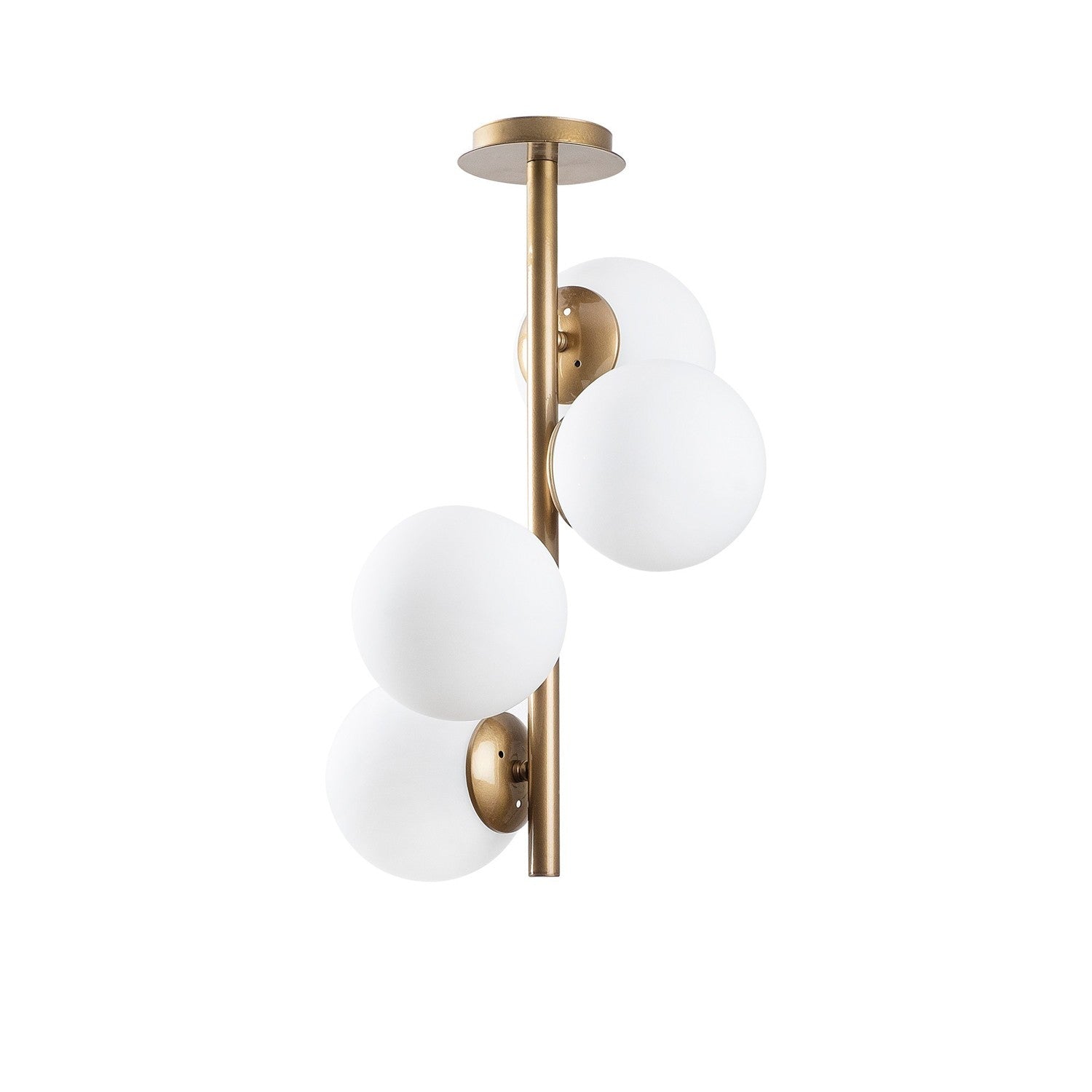 Candeeiro de Teto escandinavo Glam, corpo de metal dourado, 32 cm de diâmetro, 53 cm de altura, ajustável, 4 x E27 máx. 40 W, iluminação elegante para espaços modernos