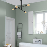 Candeeiro de Teto Industrial Preto, 70 x 70 cm, 40 cm de altura | Corpo de Ferro, 4 x E27 máx. 40 W | Iluminação Elegante para Casas Modernas, Classificação IP20