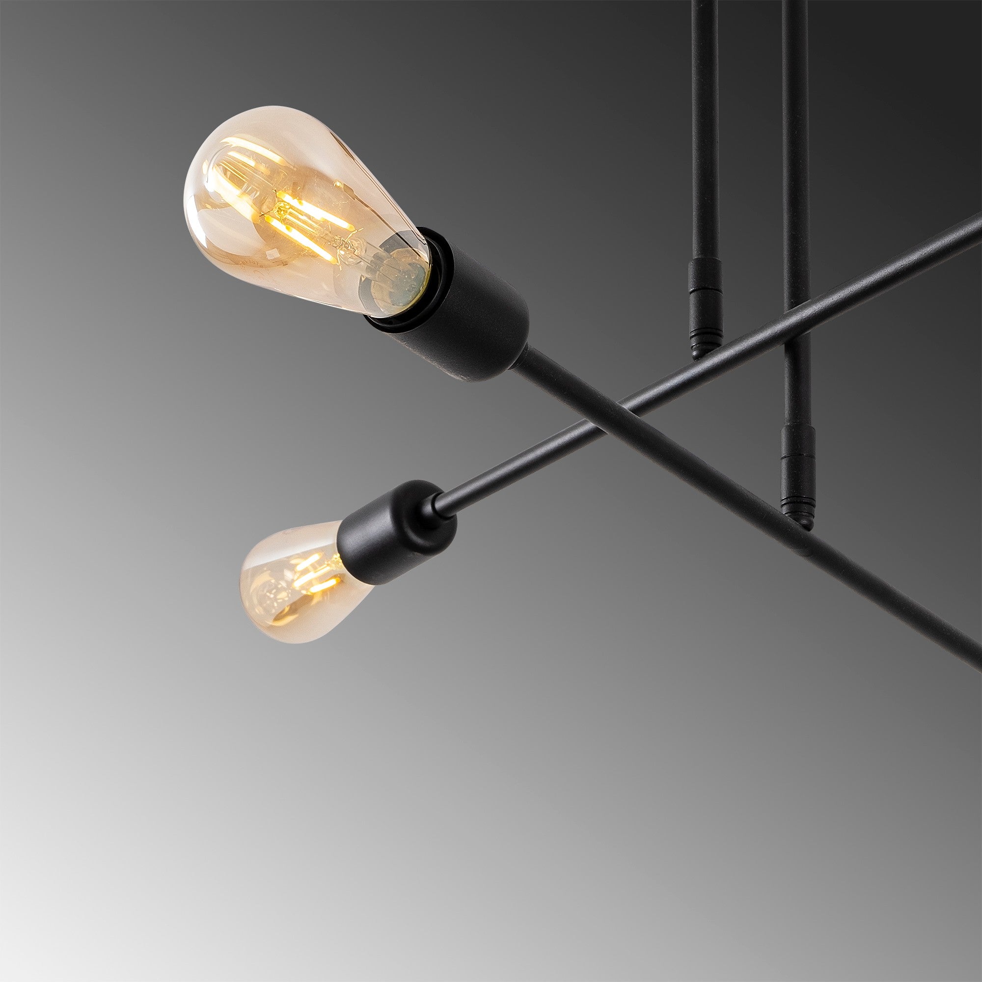 Candeeiro de Teto Industrial Preto, 70 x 70 cm, 40 cm de altura | Corpo de Ferro, 4 x E27 máx. 40 W | Iluminação Elegante para Casas Modernas, Classificação IP20