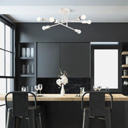 Candeeiro de Teto Elegante em Creme, Corpo em Ferro, 64 x 64 cm, Altura 30 cm, E27 Máx. 40 W, Inclui Instruções de Instalação | Iluminação Elegante para Espaços Modernos