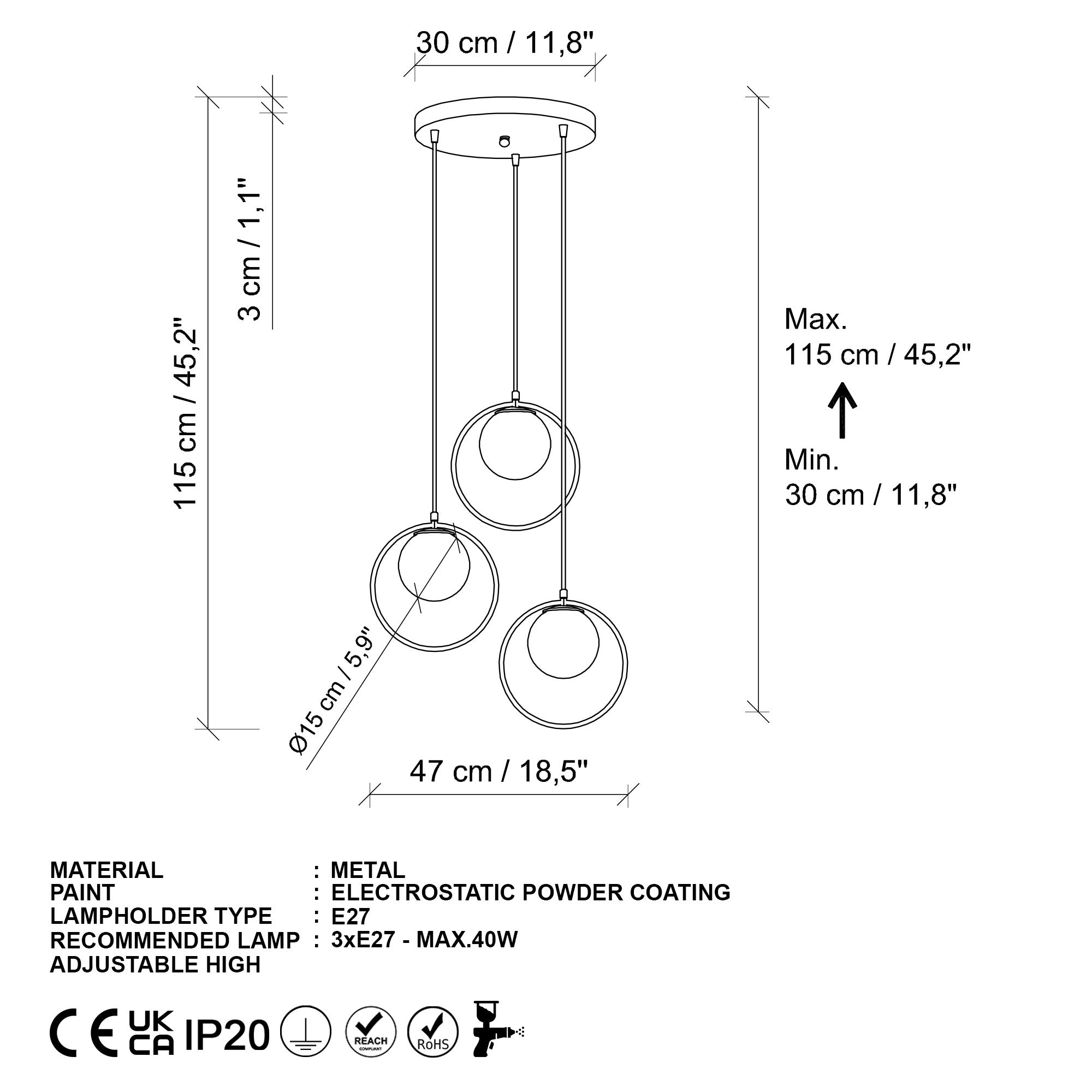 Candeeiro de Teto  - Dolunay - Ouro