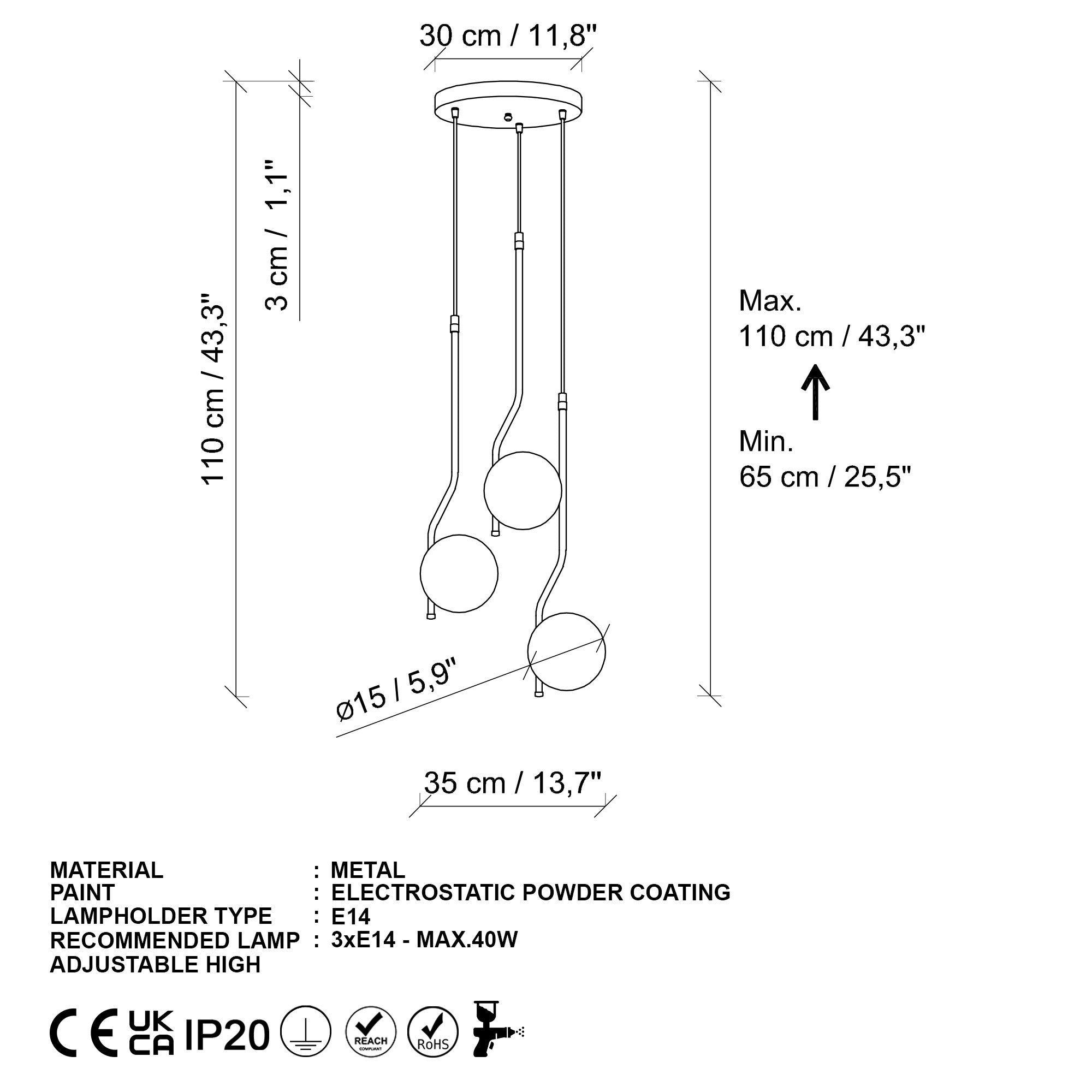 Candeeiro de Teto  - Tulıp - Ouro