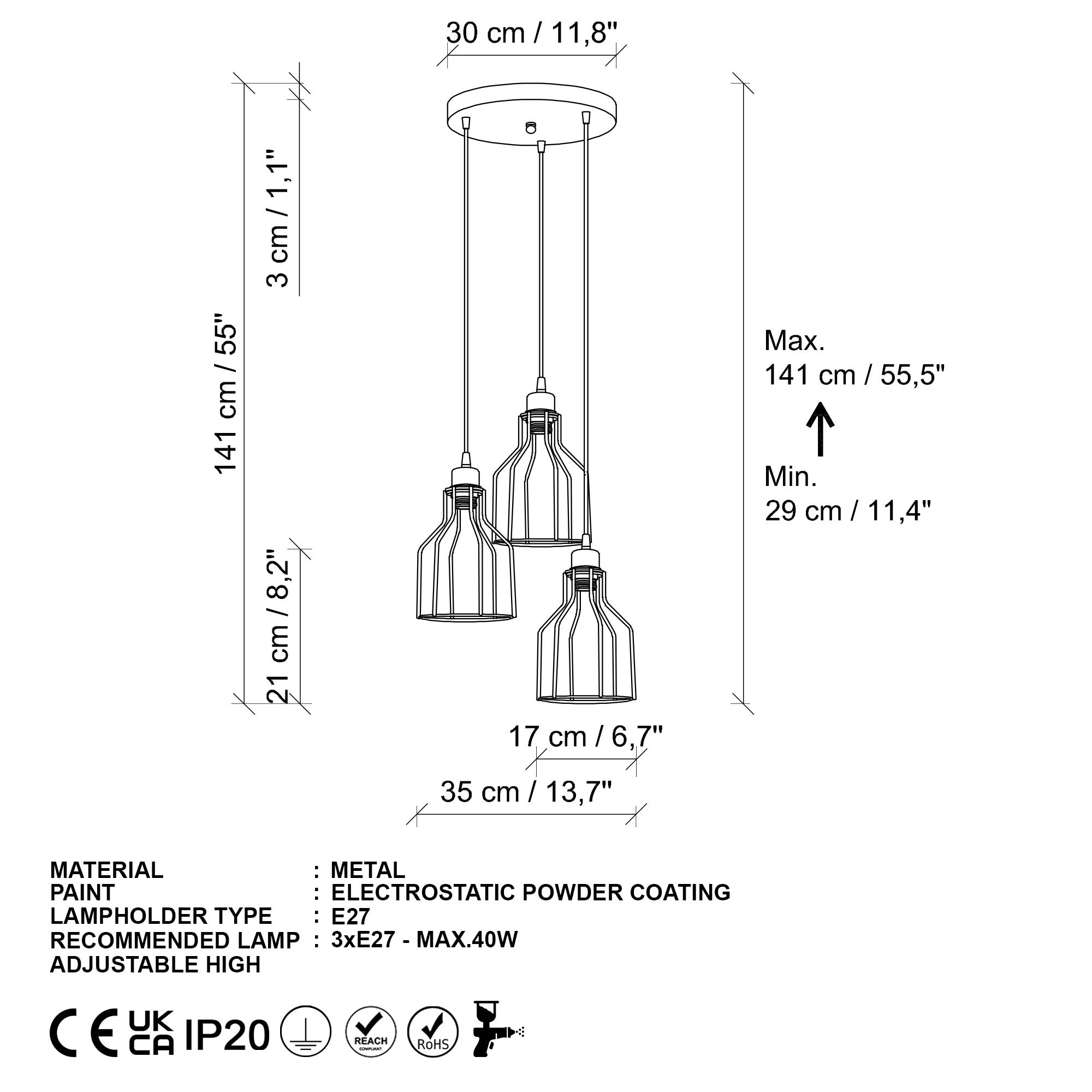 Candeeiro de Teto  - Kofı - Ouro