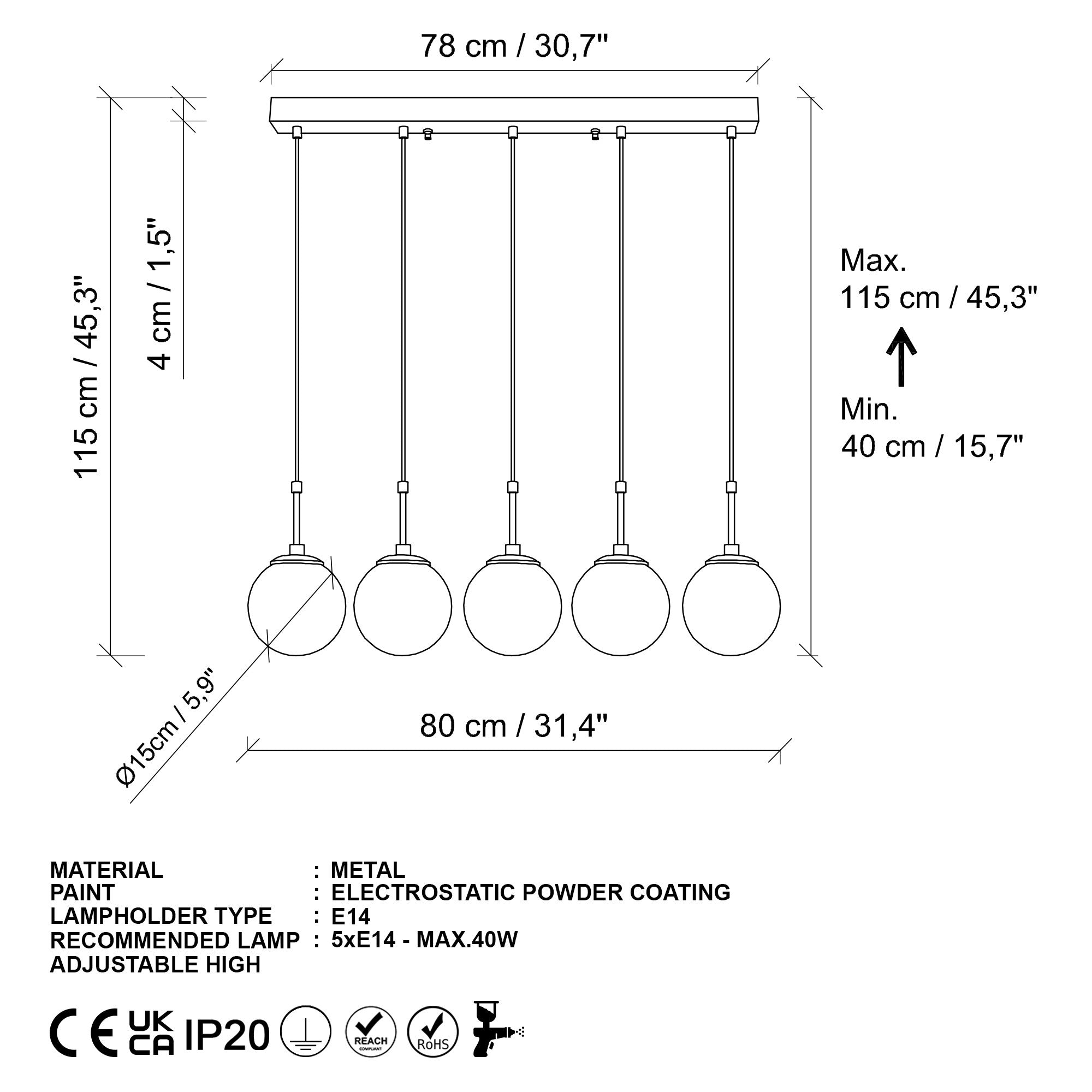 Candeeiro de Teto  - Orbıtal - Preto