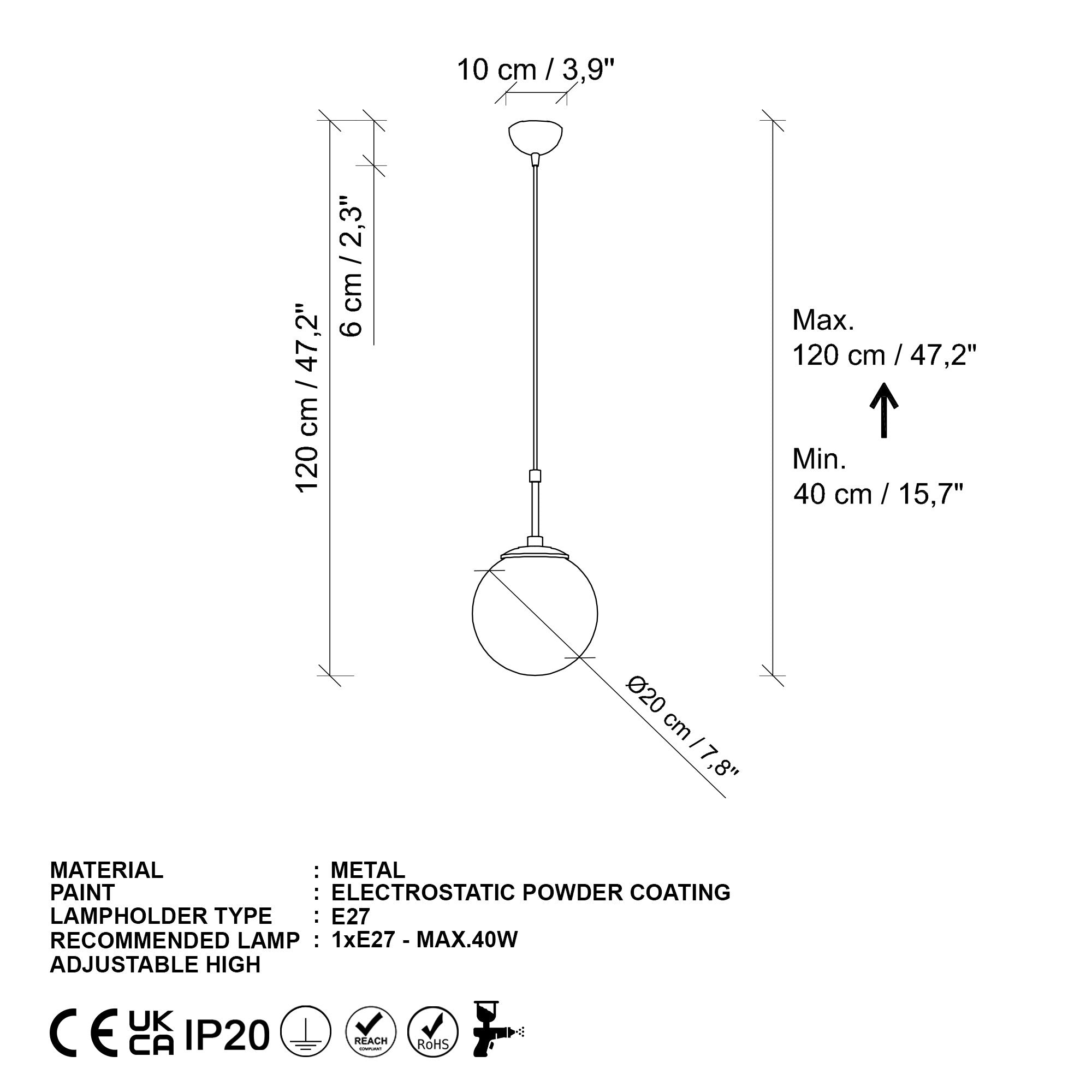Candeeiro de Teto  - Orbıtal - Preto