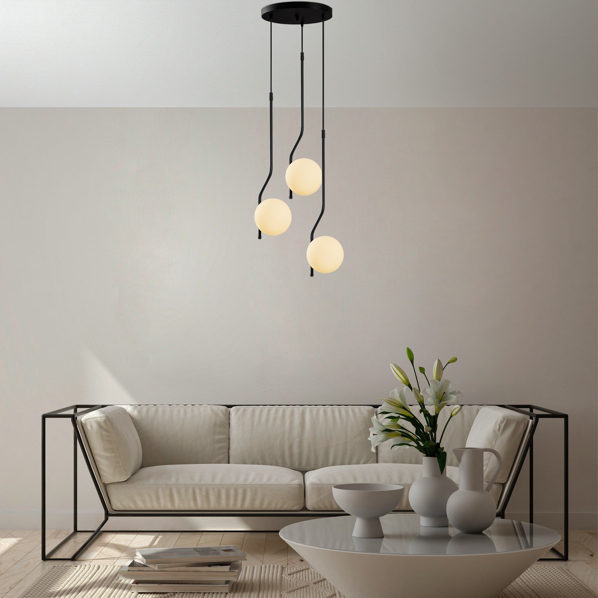 Candeeiro de Teto  - Tulıp - Preto