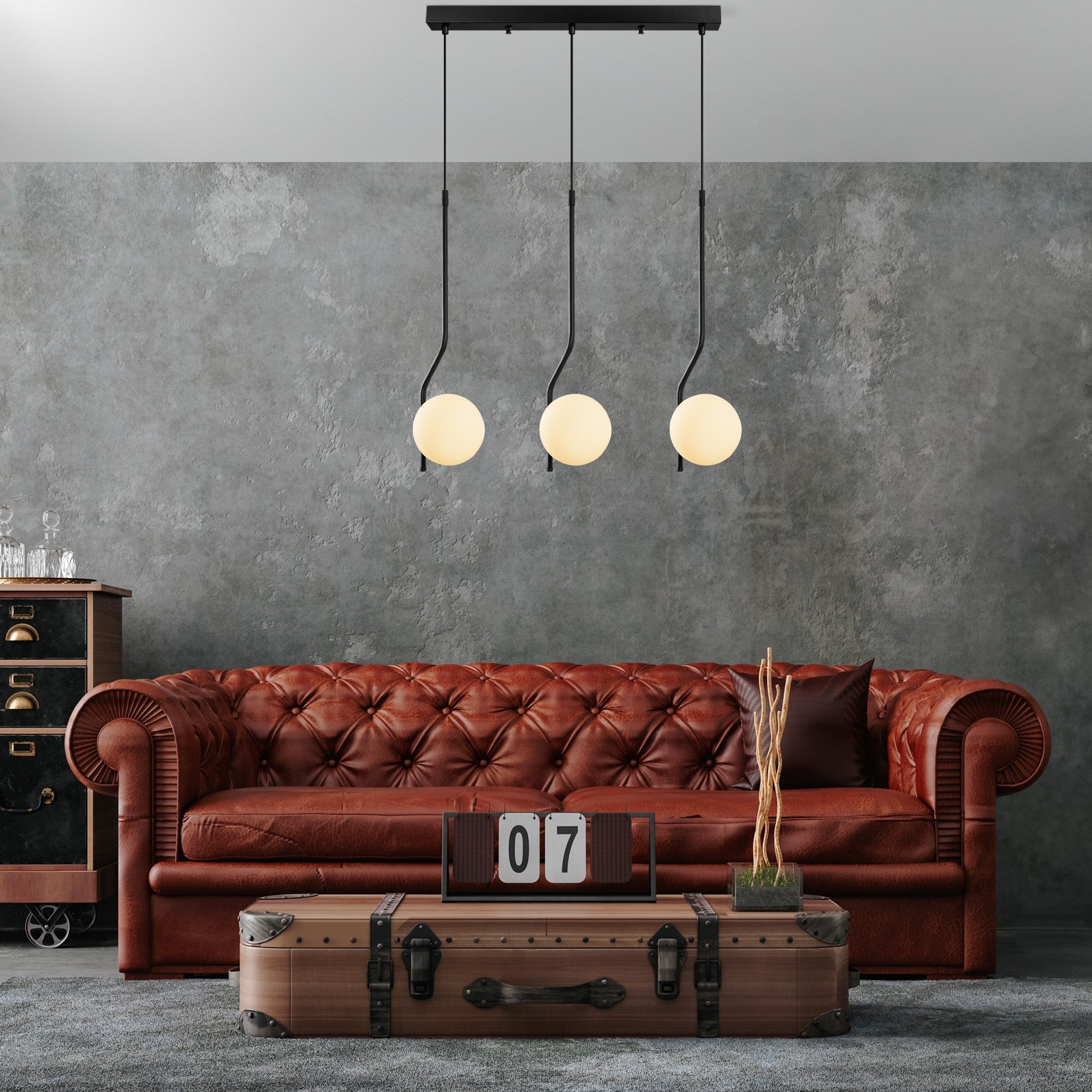 Candeeiro de Teto  - Tulıp - Preto