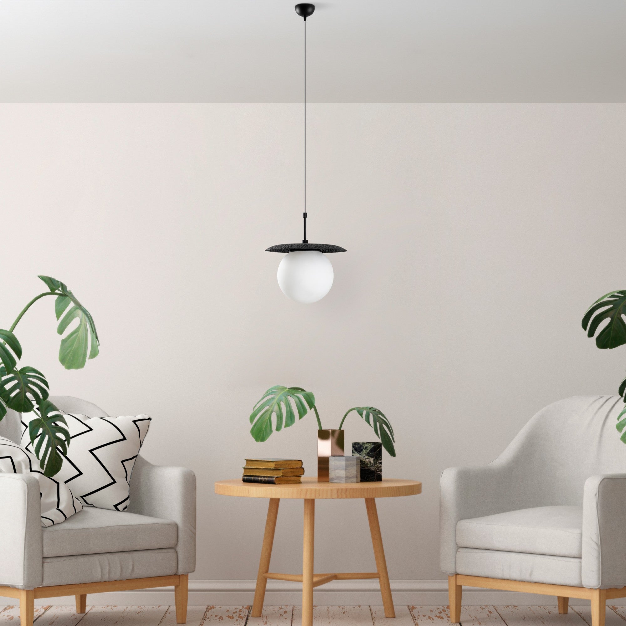 Candeeiro de Teto -Anemon-Preto