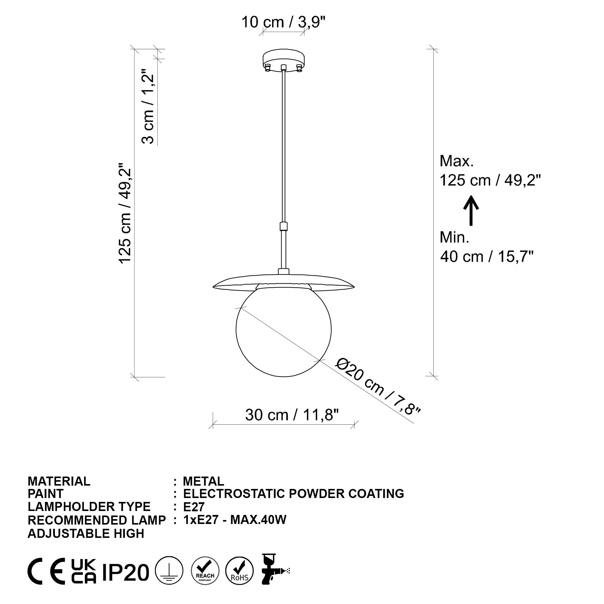 Candeeiro de Teto -Anemon-Preto