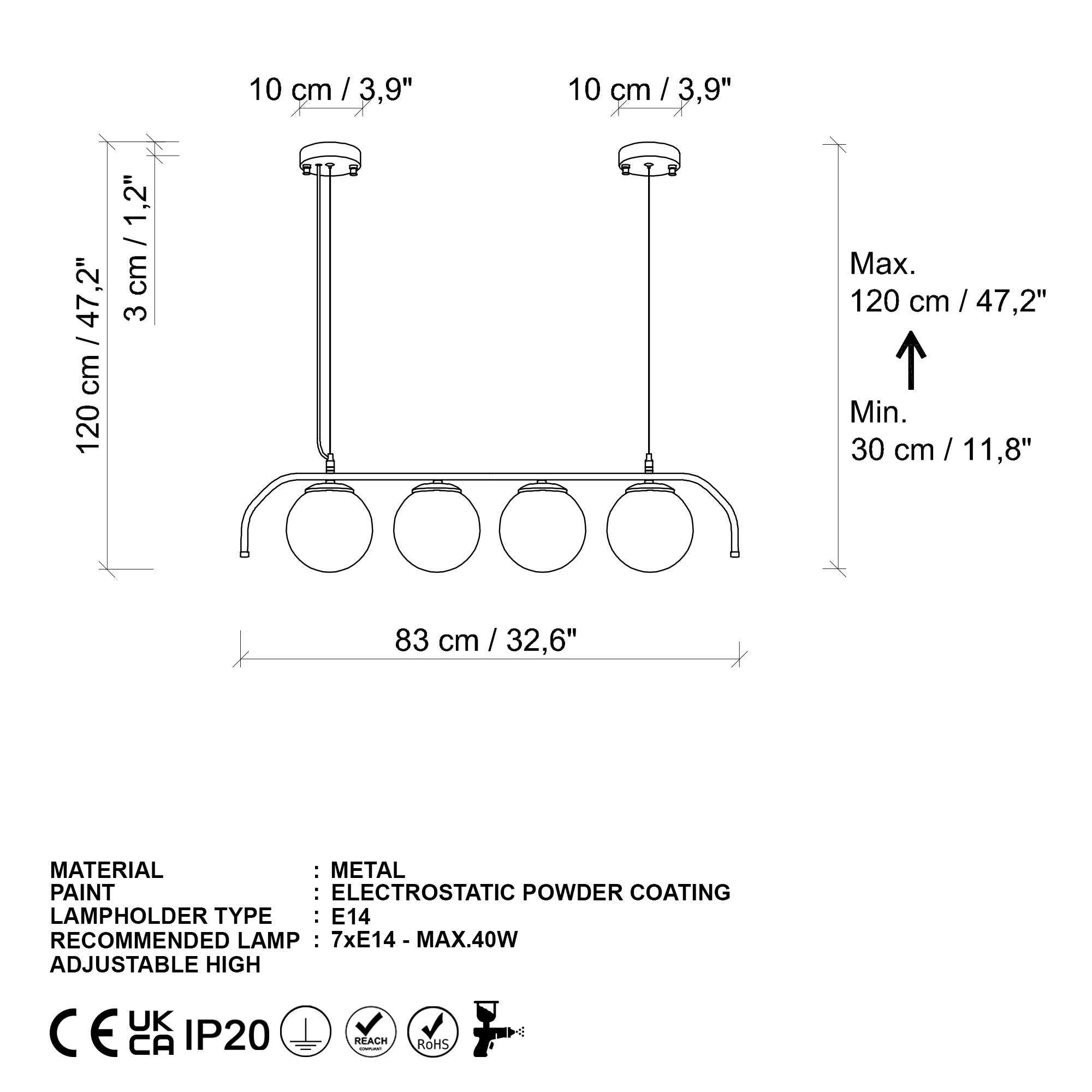 Candeeiro de Teto -Antler-Preto