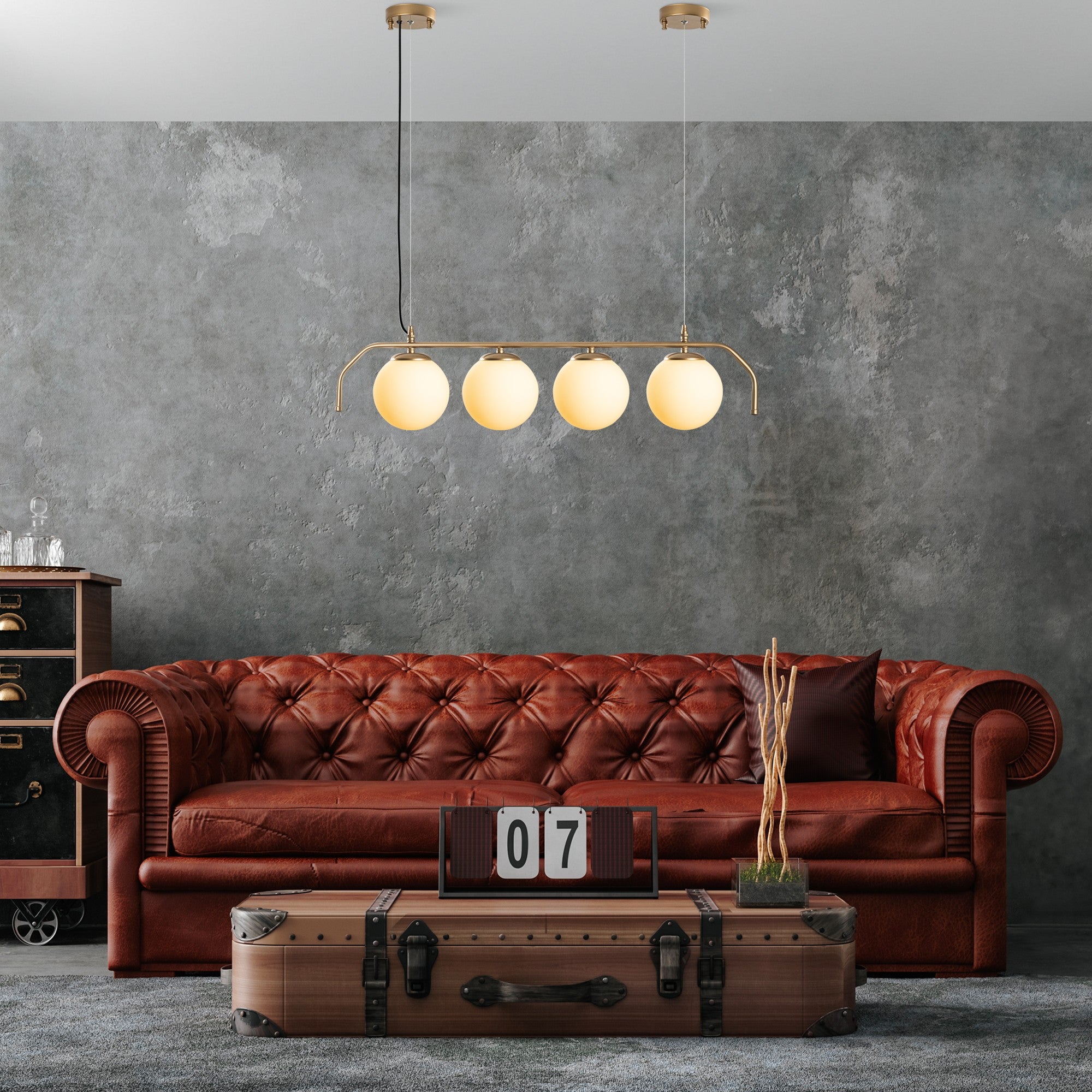 Candeeiro de Teto -Antler-Ouro