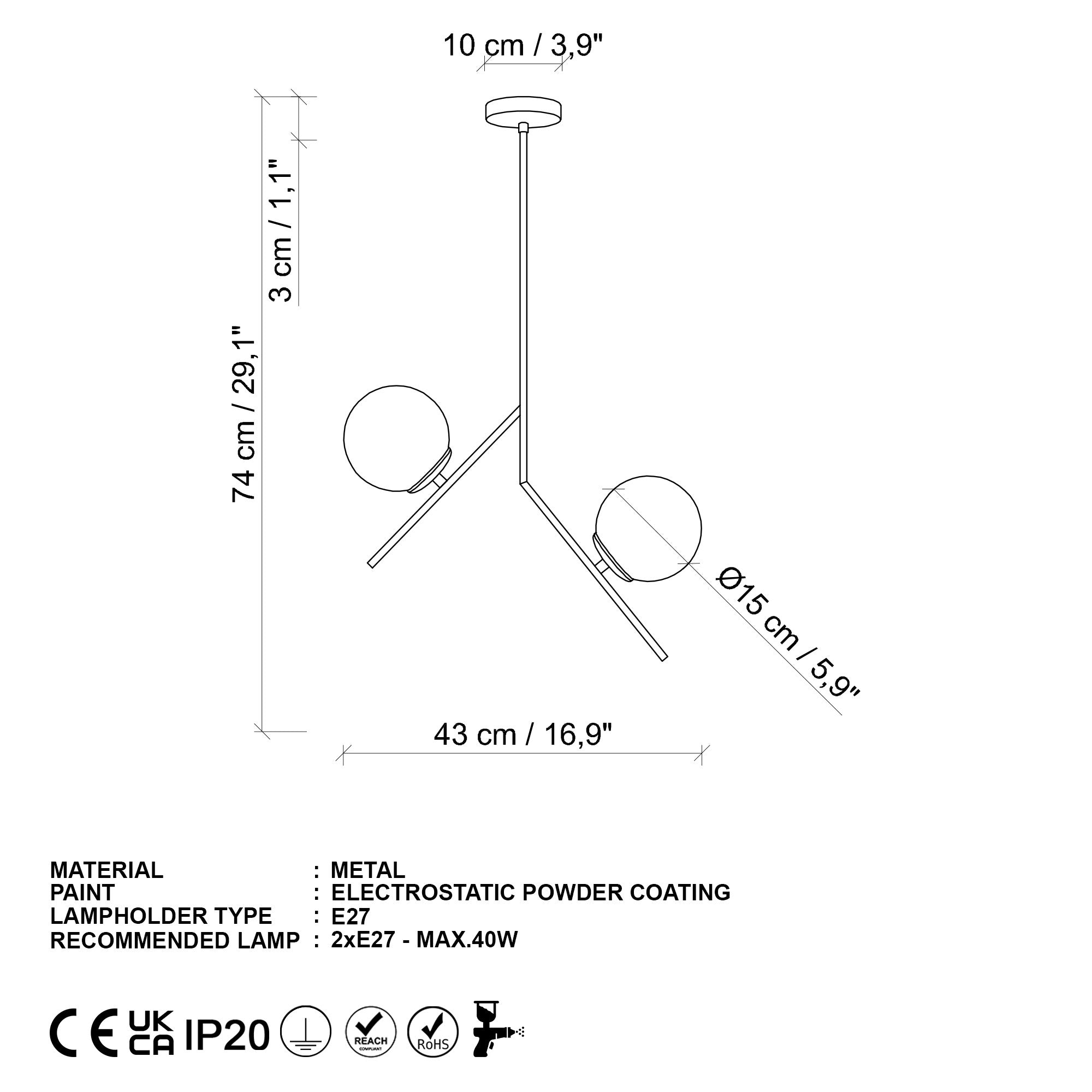 Candeeiro de Teto  - Dolunay - Ouro