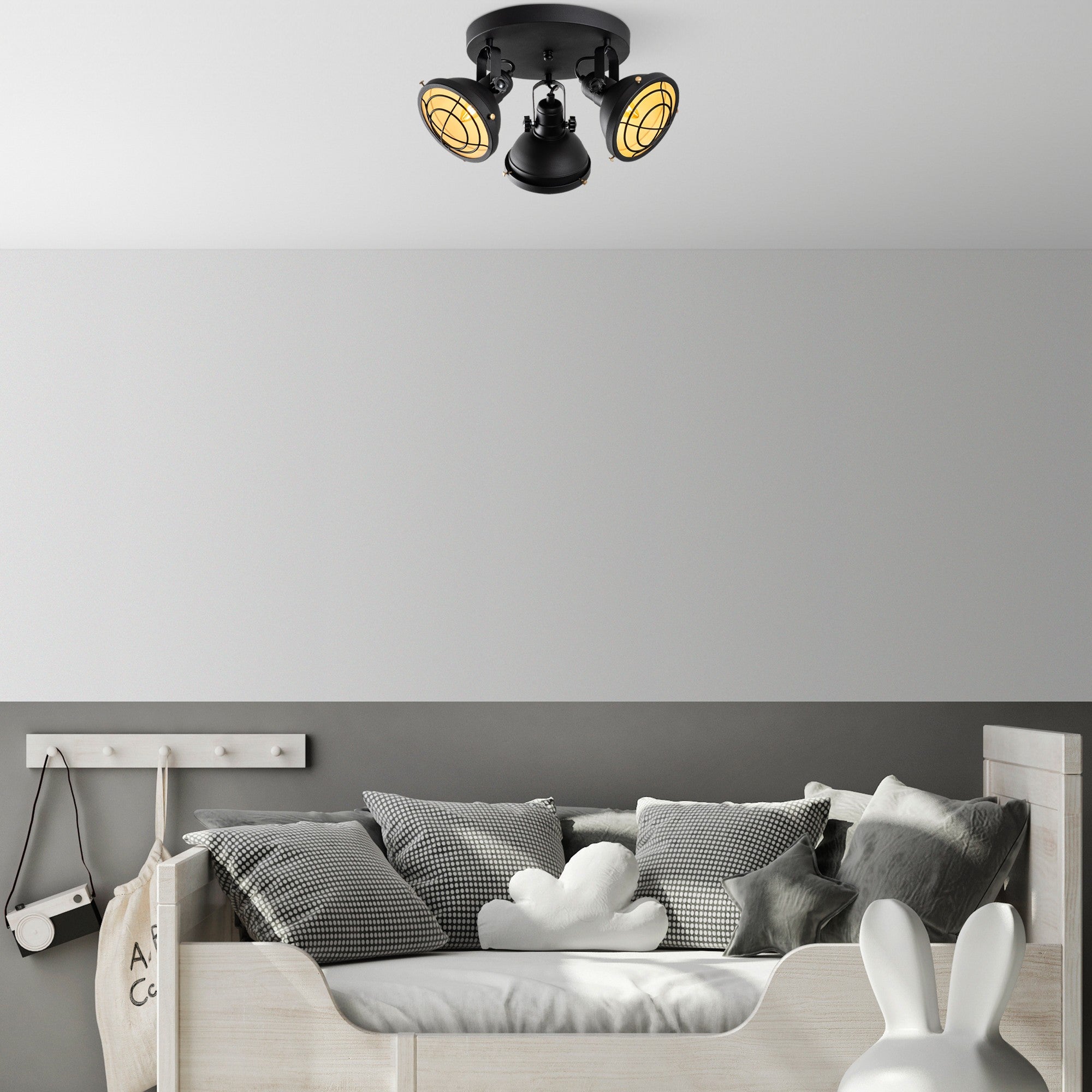 Candeeiro de Teto  - Spoly - Preto