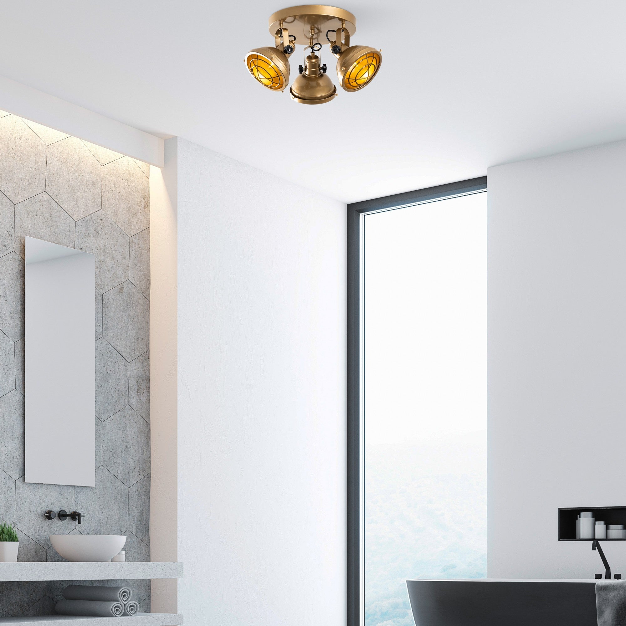 Candeeiro de Teto  - Spoly - Ouro